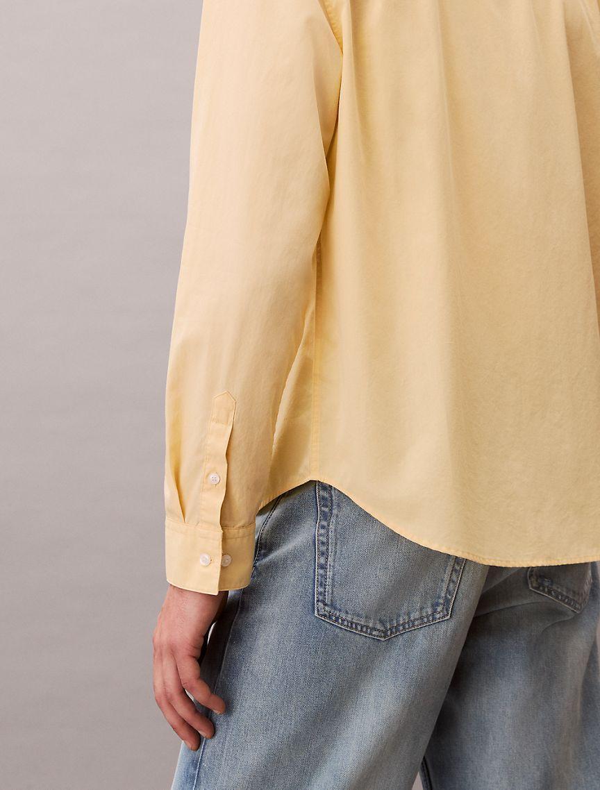 Cotton Poplin Relaxed Button-Down Shirt  Product Image