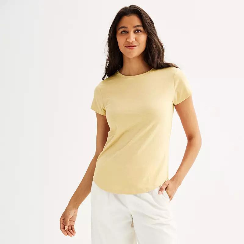 Women's Sonoma Goods For Life® Short-Sleeve Crew Tee, Size: Medium, Pitch Black Product Image