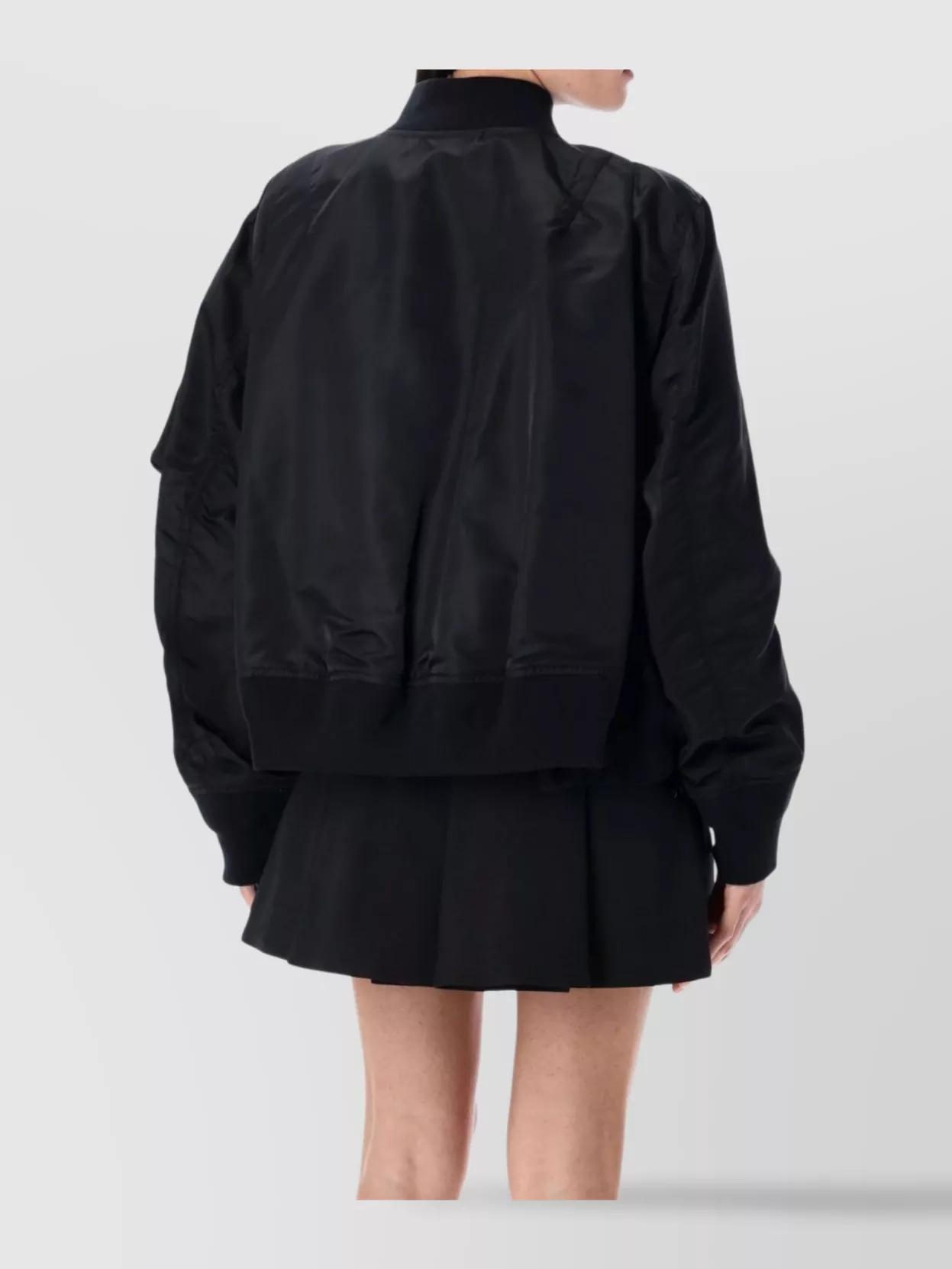 SACAI Bomber Jacket With Ribbed Accents Product Image