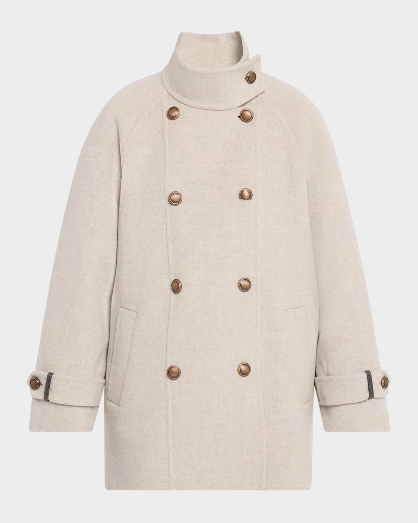 Melton Wool-Cashmere Double-Breasted Coat Product Image