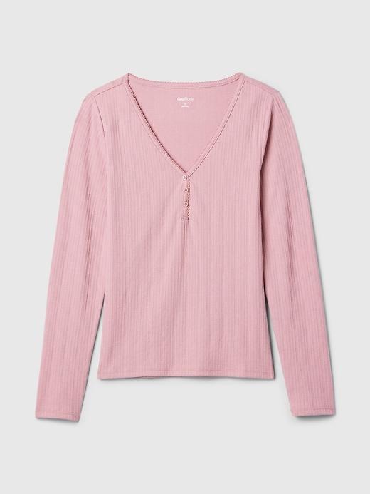 Pointelle Henley PJ Shirt Product Image