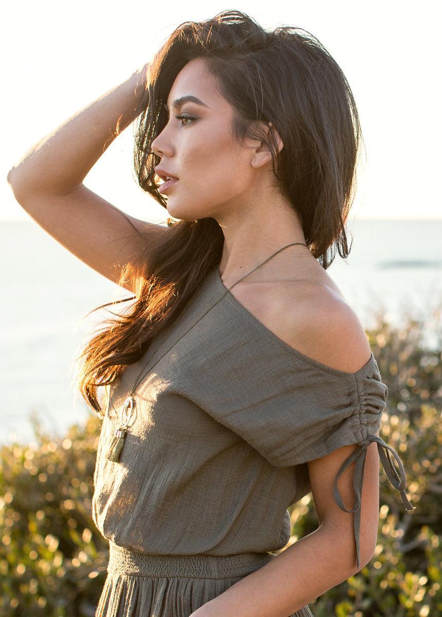 Gia Dress in Olive Female Product Image