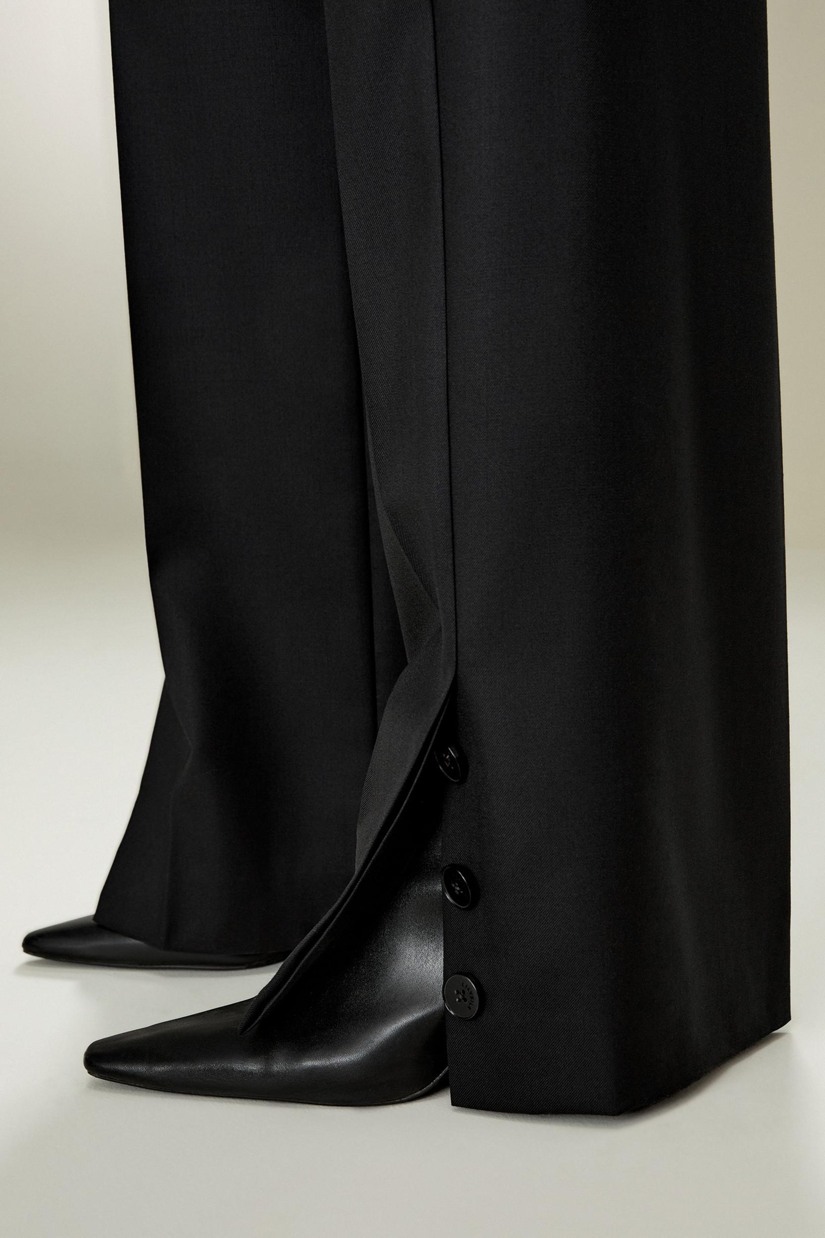 Wool Silk Blend Straight Pants Product Image