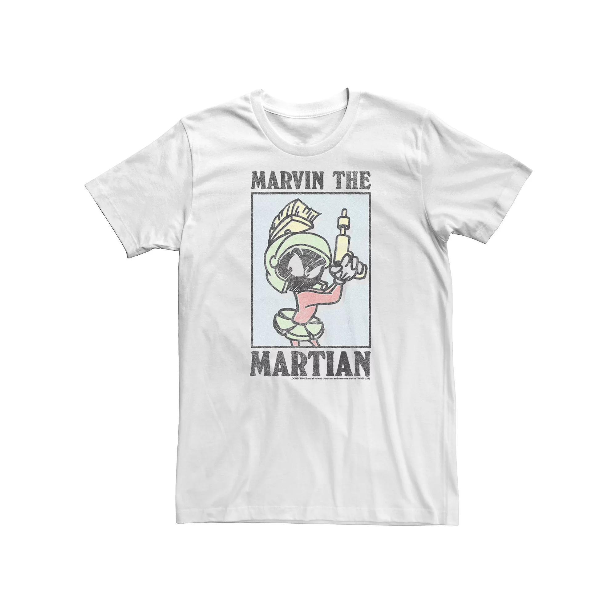 Big & Tall Looney Tunes Marvin The Martian Poster Tee, Men's, Size: XXL Tall, White Product Image