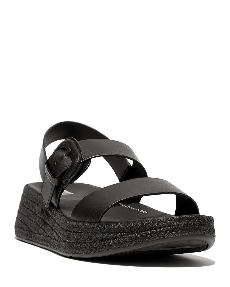 FitFlop F-Mode Espadrille Buckle Leather Flatform Sandals (Light ) Women's Sandals Product Image