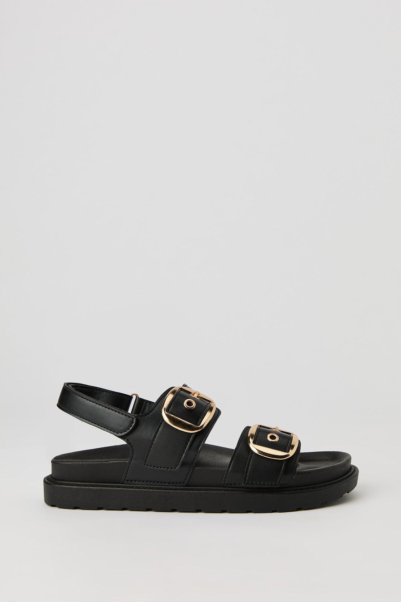 Faux Leather Buckle Sandal Female Product Image