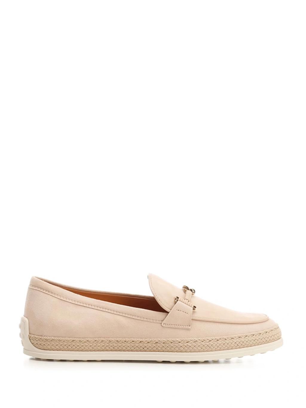 TOD'S Kate Suede Loafers In Naturale Product Image