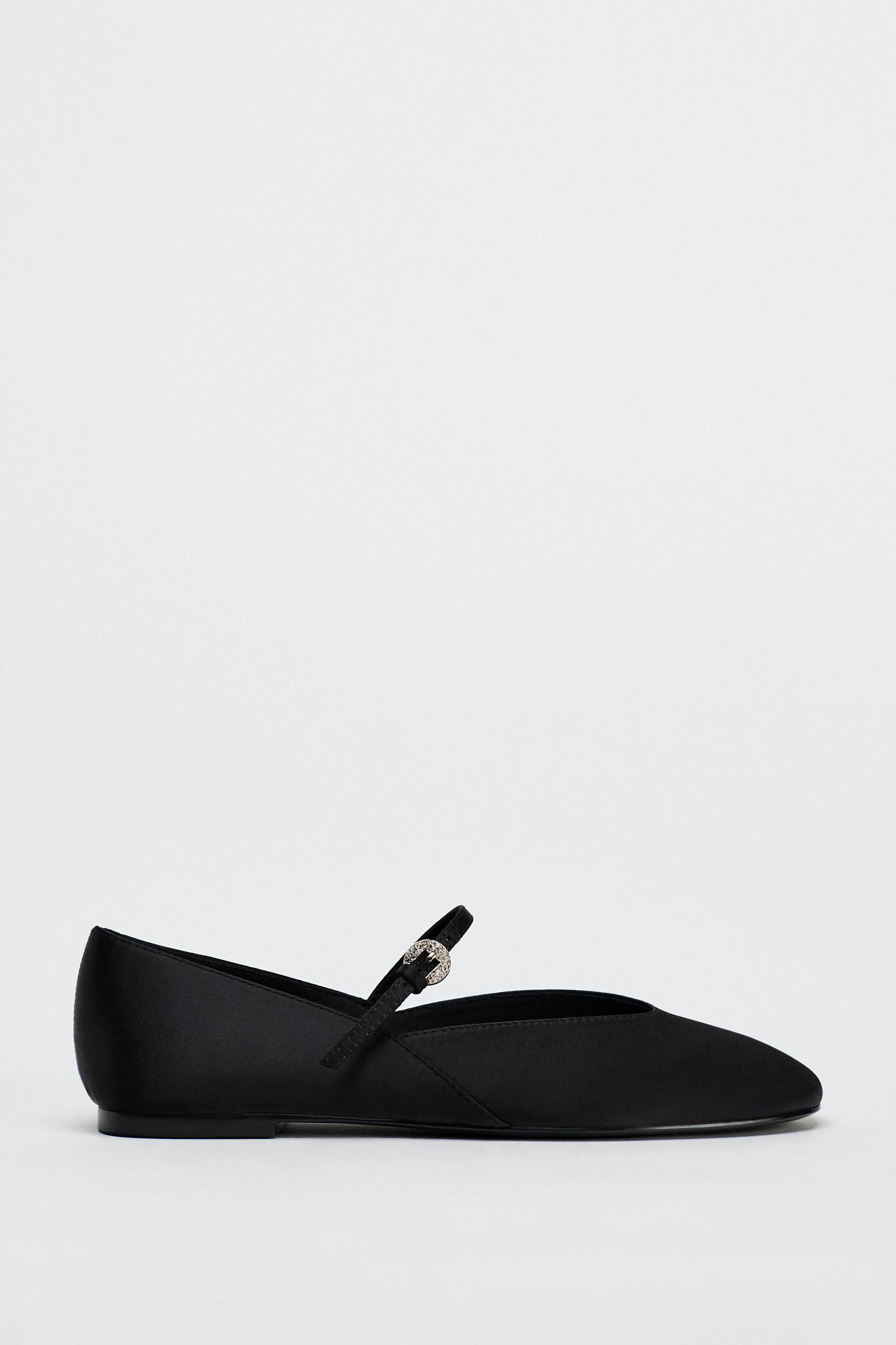 SATIN EFFECT BALLET FLATS Product Image