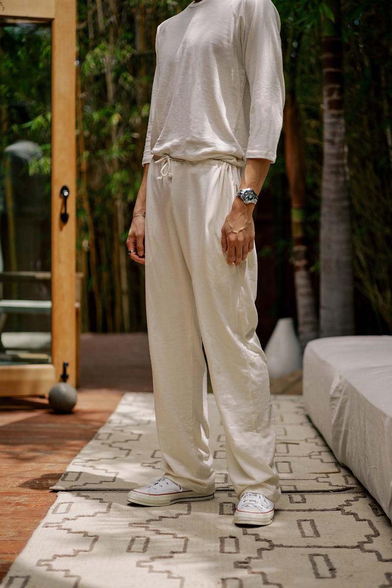 Women's Organic Drawstring Only Lounge Pants in Natural Product Image