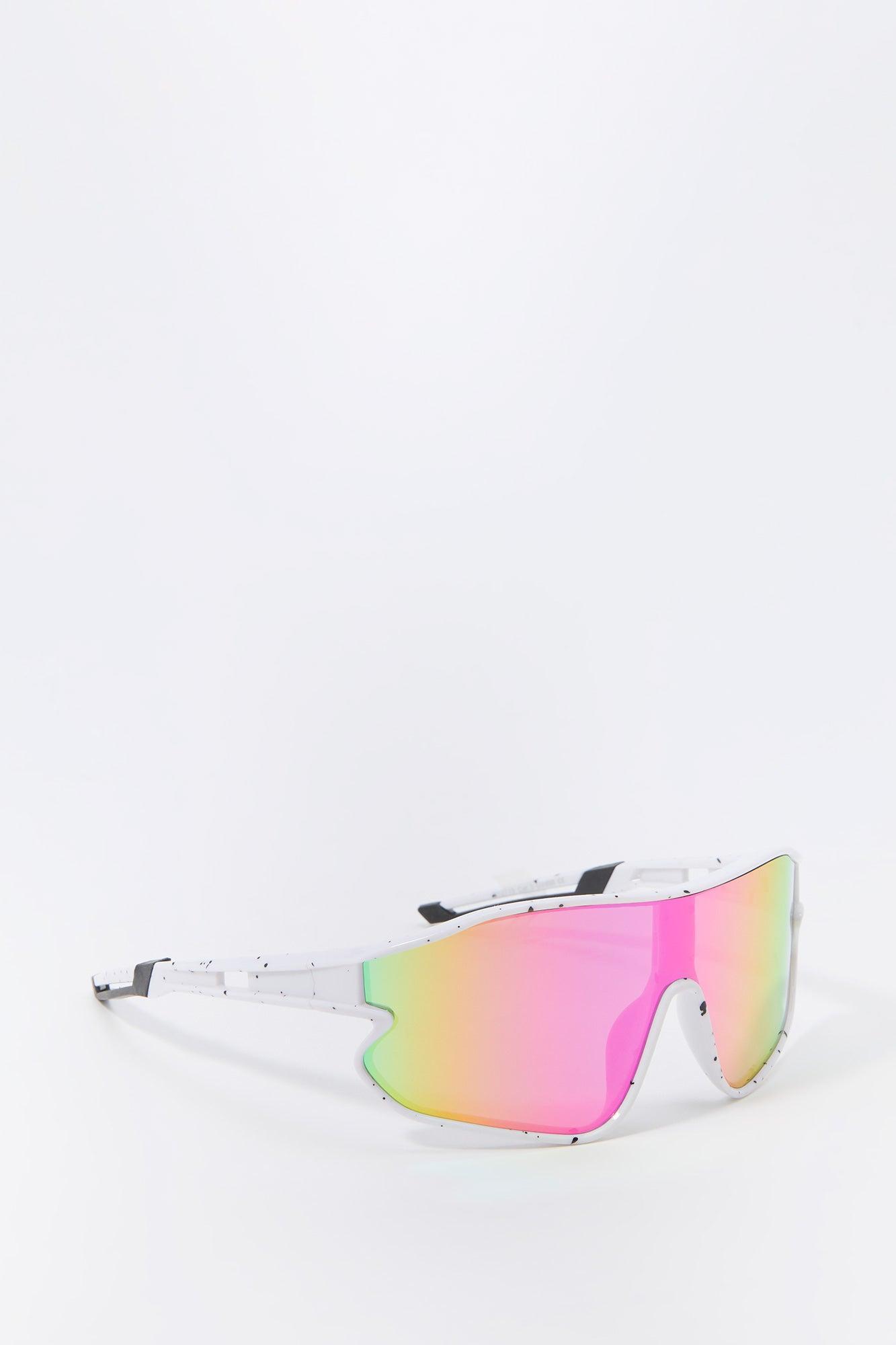 Paint Splatter Sport Shield Sunglasses Female Product Image