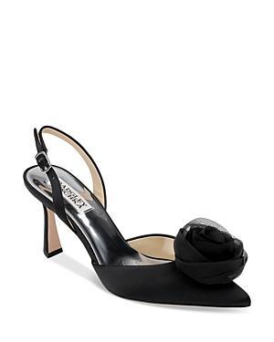 Carlise Satin Tulle Rose Slingback Pumps Product Image