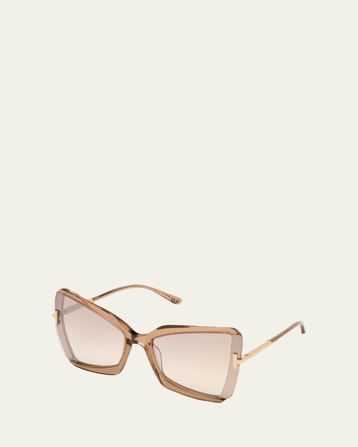 Gia Semi-Rimless Butterfly Sunglasses Product Image