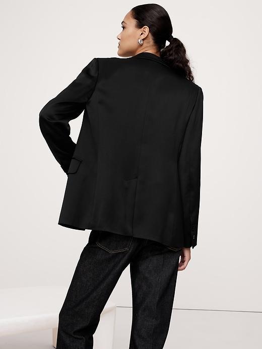 Slim Italian Satin Blazer Product Image
