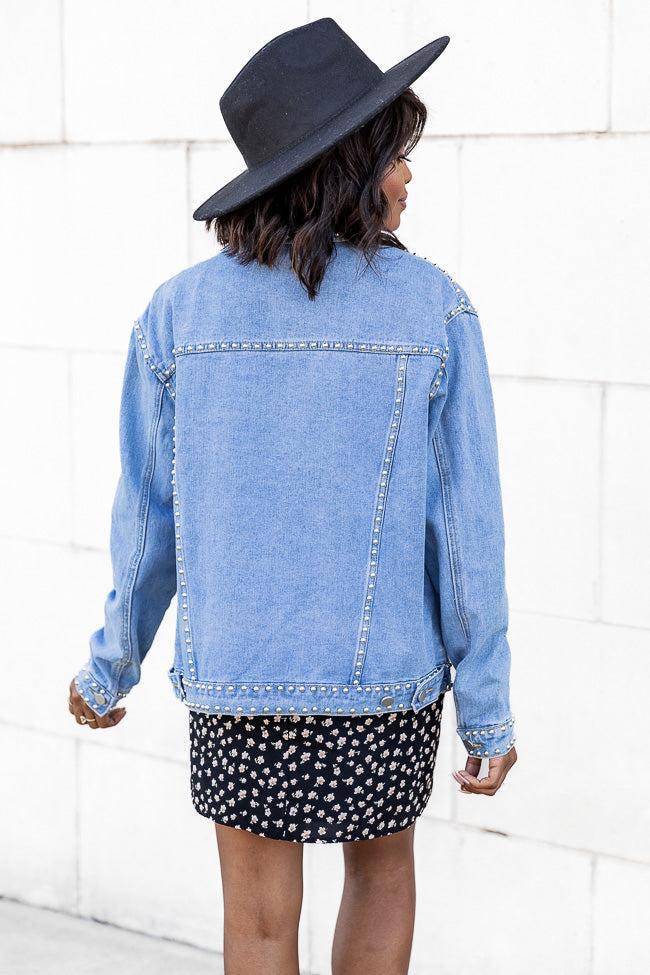 All I Think About Medium Wash Studded Jacket FINAL SALE Product Image