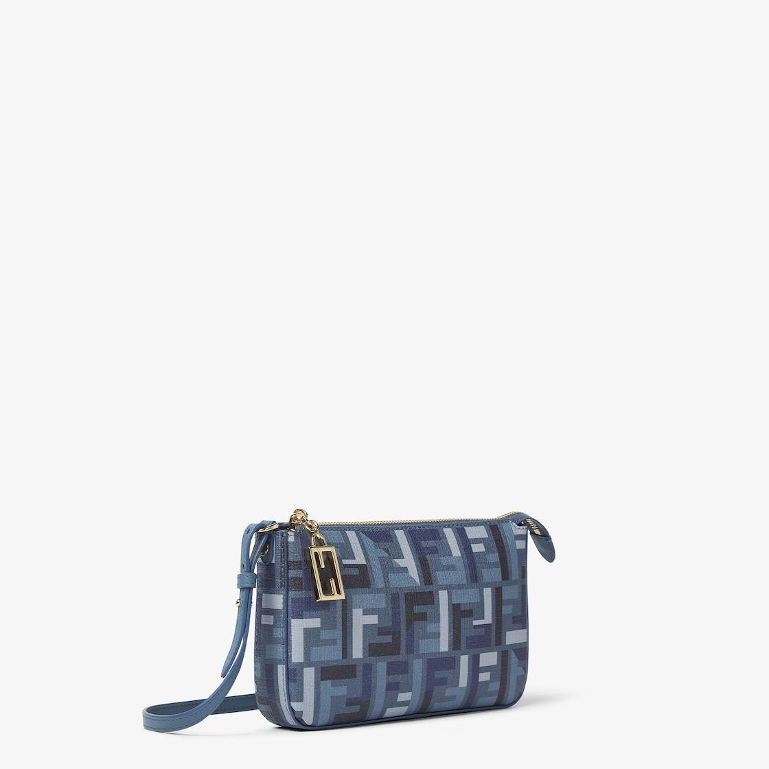 Baguette PouchBlue FF fabric pouch with chain Product Image