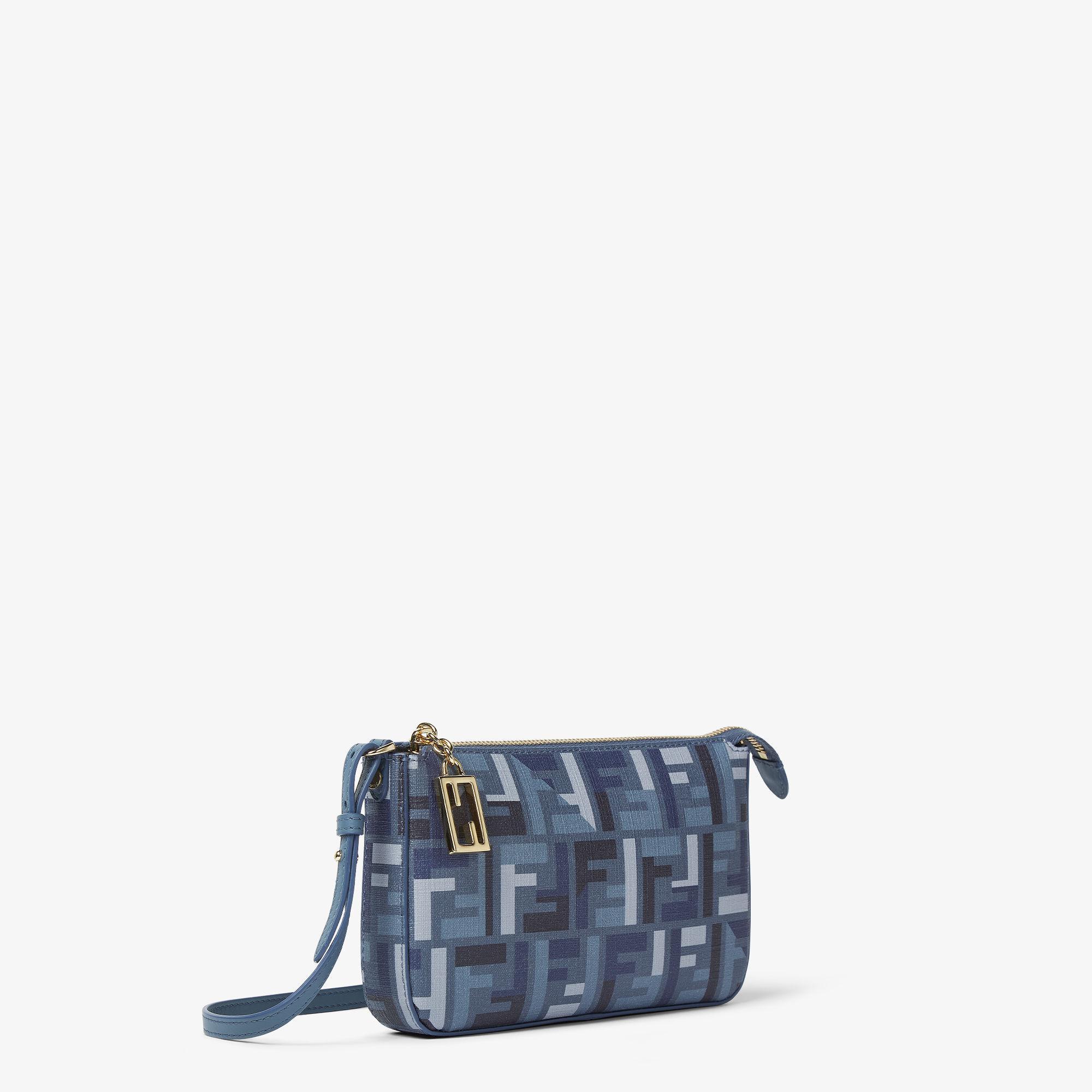Baguette PouchBlue FF fabric pouch with chain Product Image