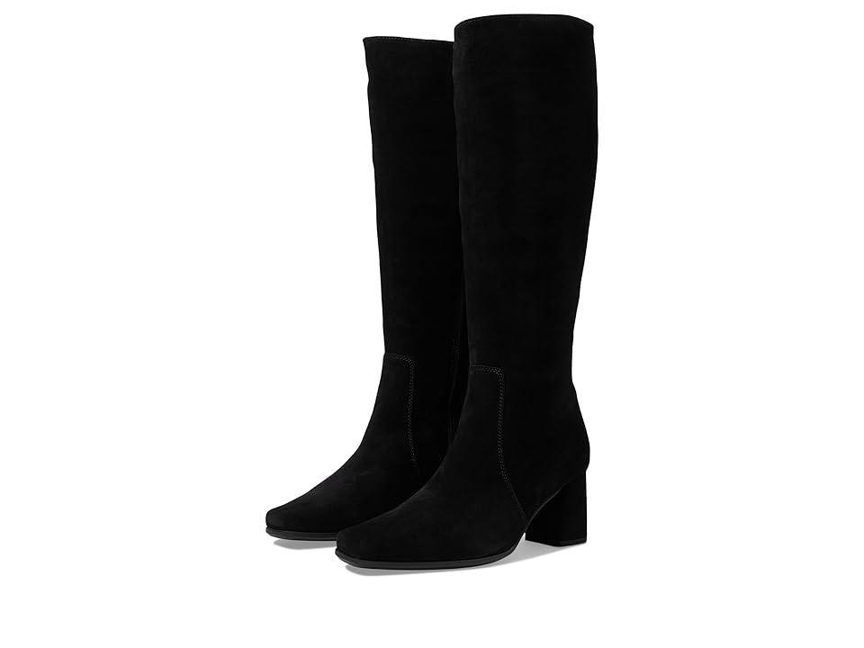 Schutz Womens Maryana Croc-Embossed Block Heel Pointed-Toe Tall Boots Product Image