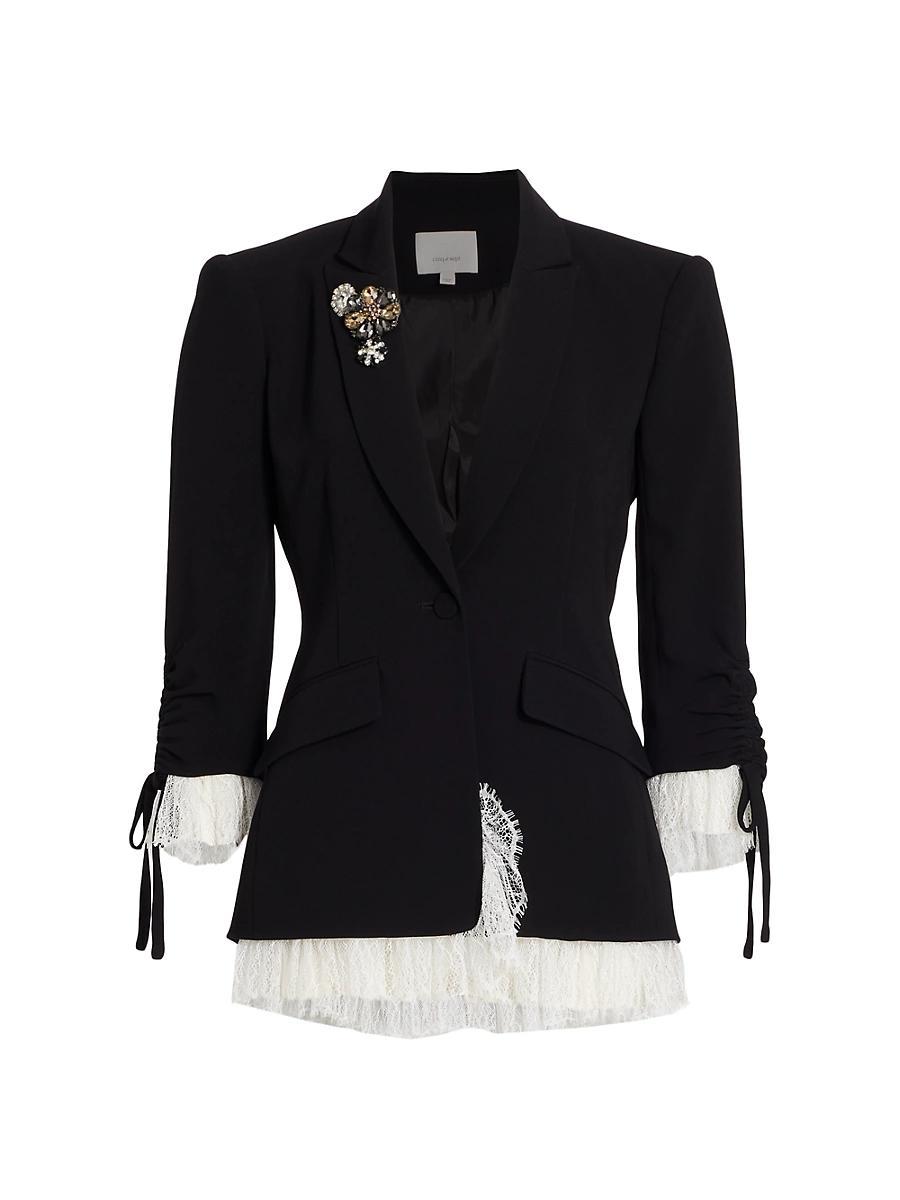 Cinq a Sept Roxie Lace Trim Blazer Product Image