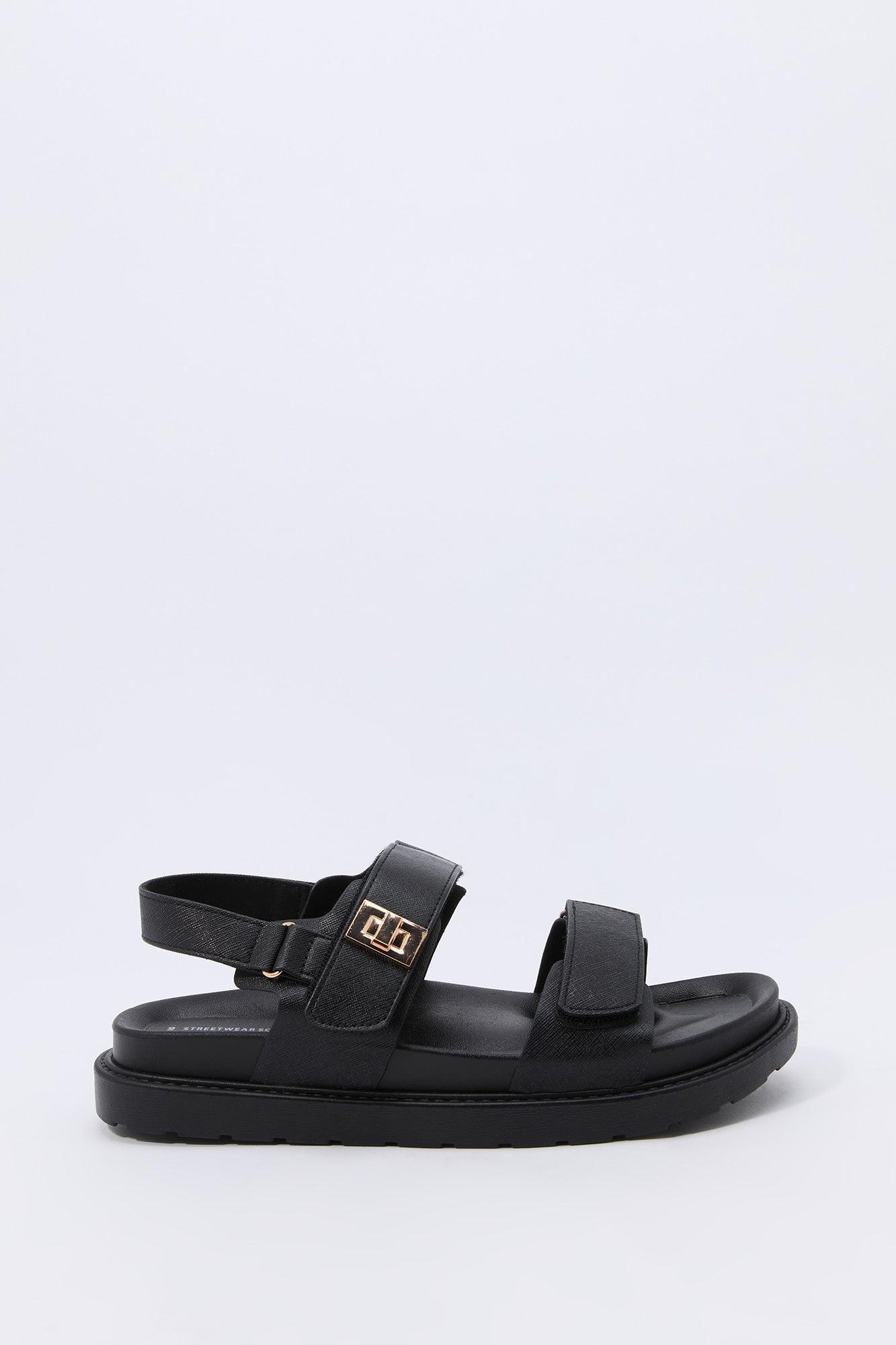 Faux Leather Velcro Strap Sandal Female Product Image