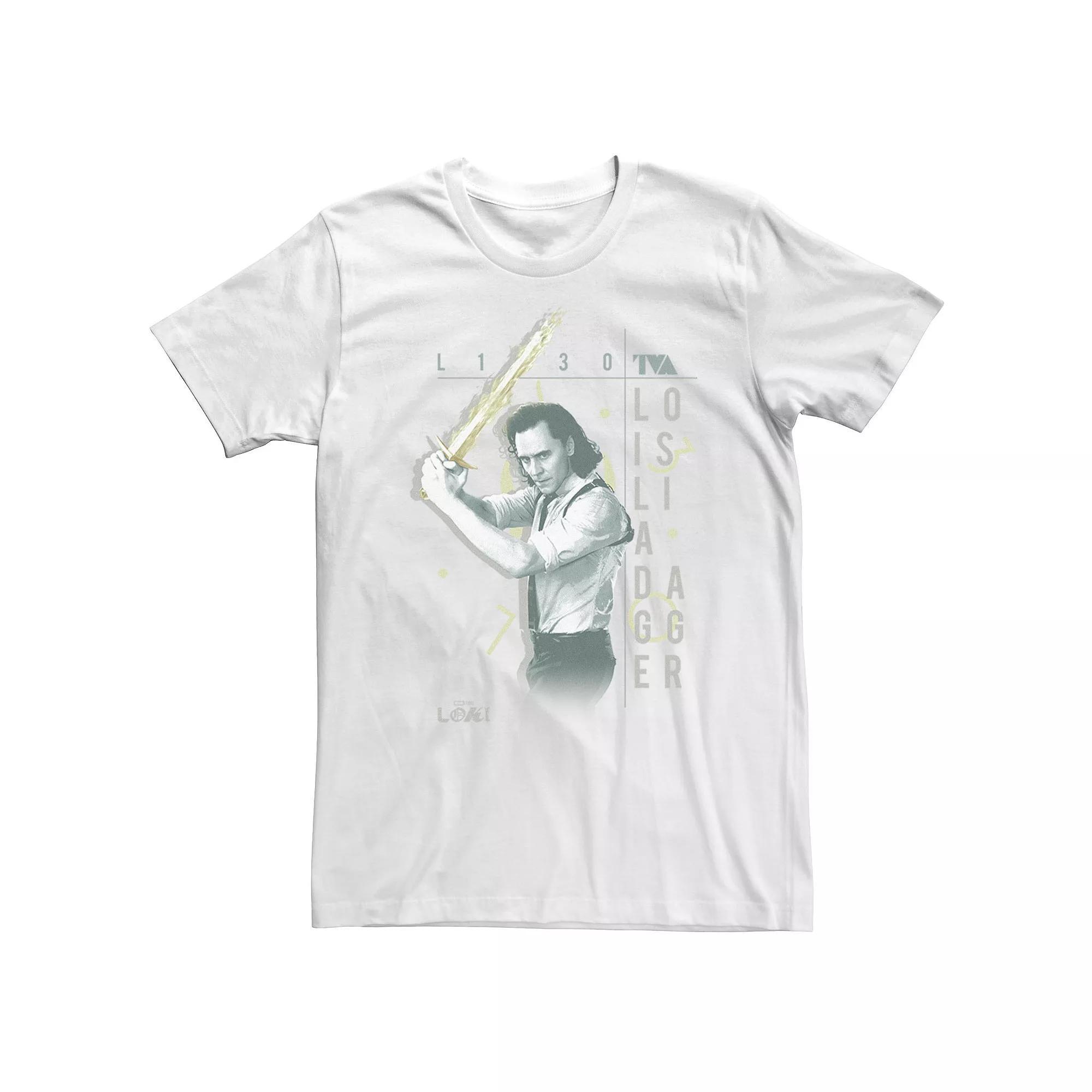 Big & Tall Marvel Loki Battle Pose Portrait Tee, Men's, Size: 4XL, White Product Image