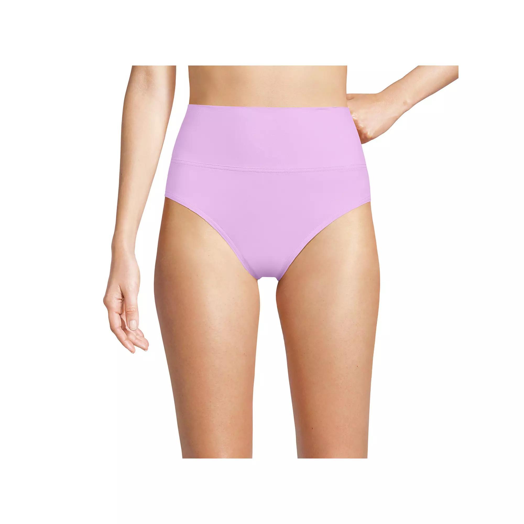Women's Lands' End Chlorine Resistant Fold Over High Waisted Bikini Bottoms, Size: 8, Wild Purple Product Image