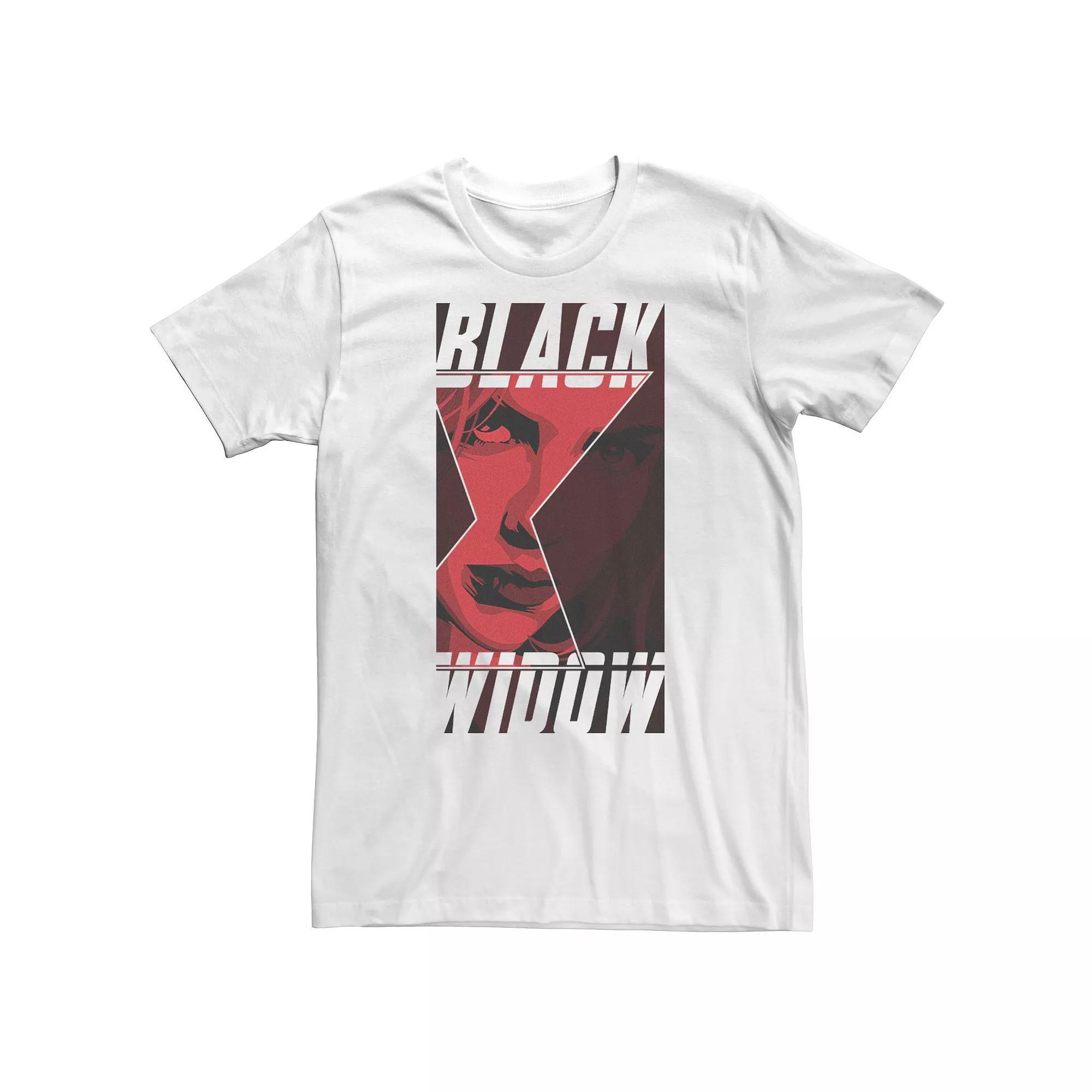 Big & Tall Marvel Black Widow Logo Fill Portrait Tee, Men's, Size: 3XL, White Product Image