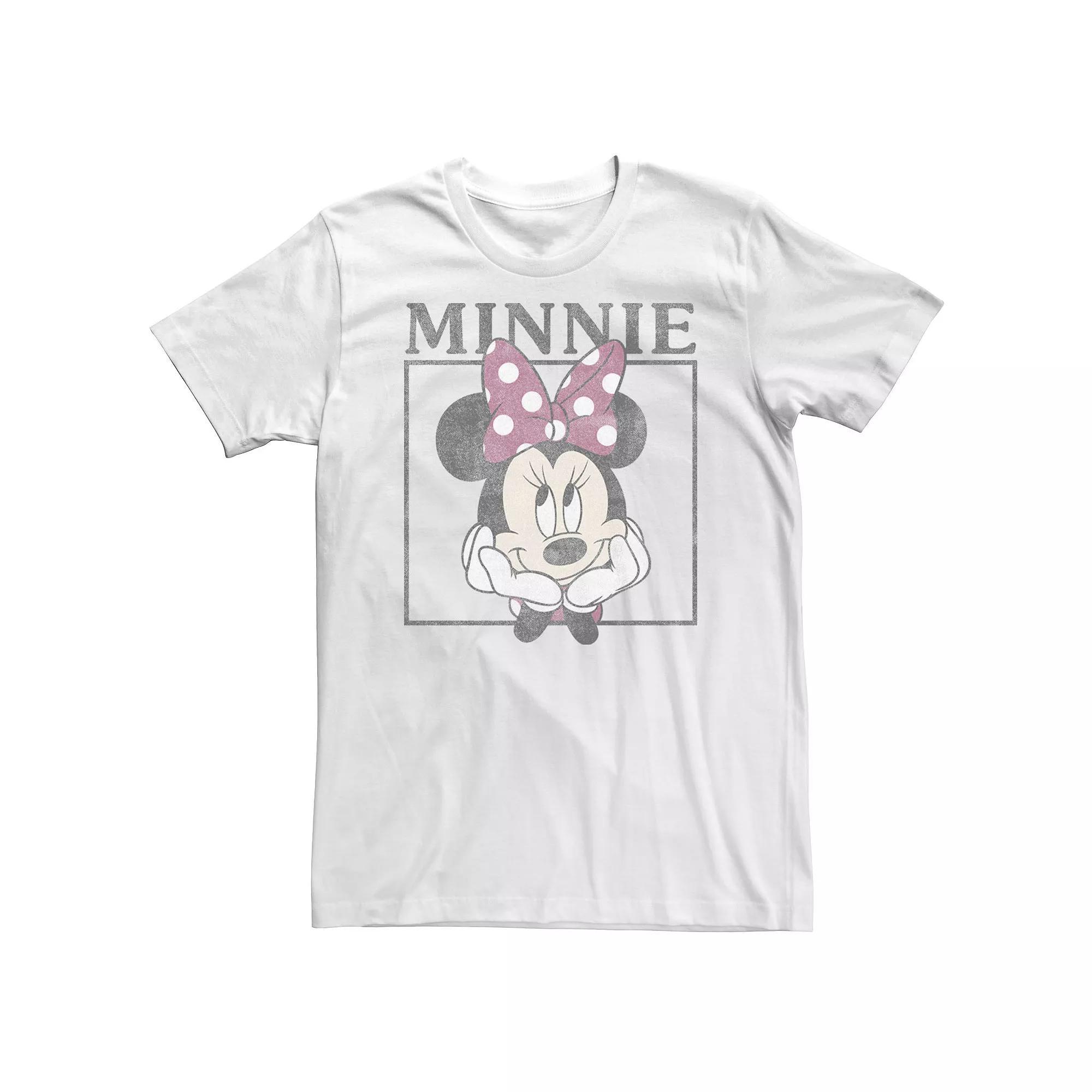 Big & Tall Disney Minnie Mouse Distressed Framed Portrait Tee, Men's, Size: 4XLT, White Product Image