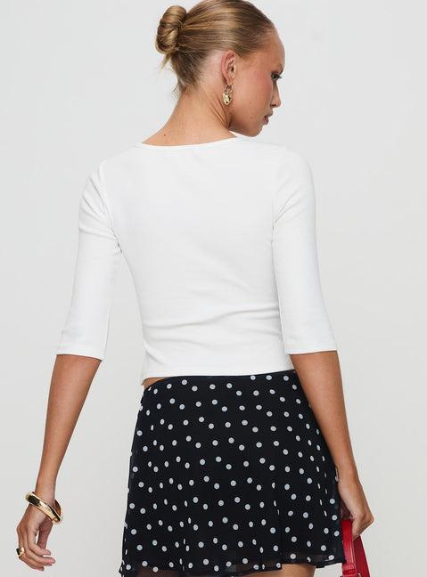 Elaia 3/4 Sleeve Top White Product Image