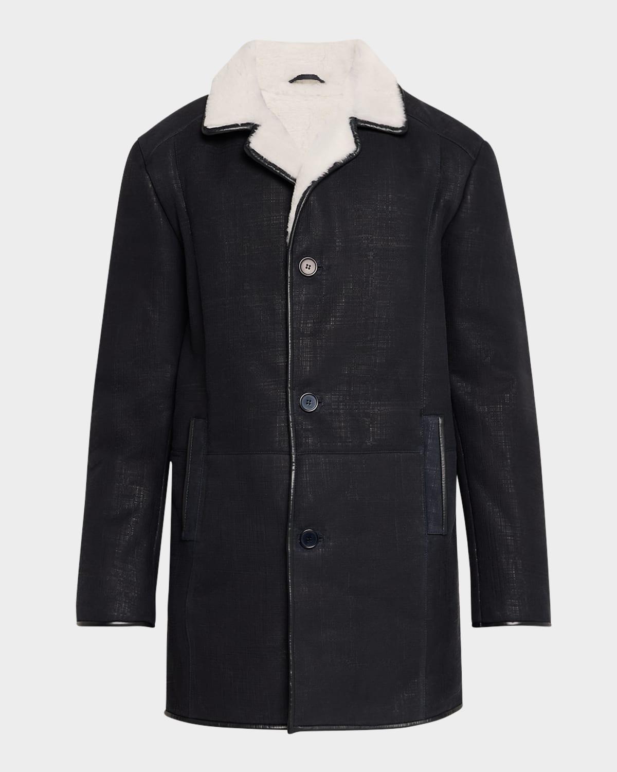 Mens Merino Shearling Lamb Stroller Coat Product Image