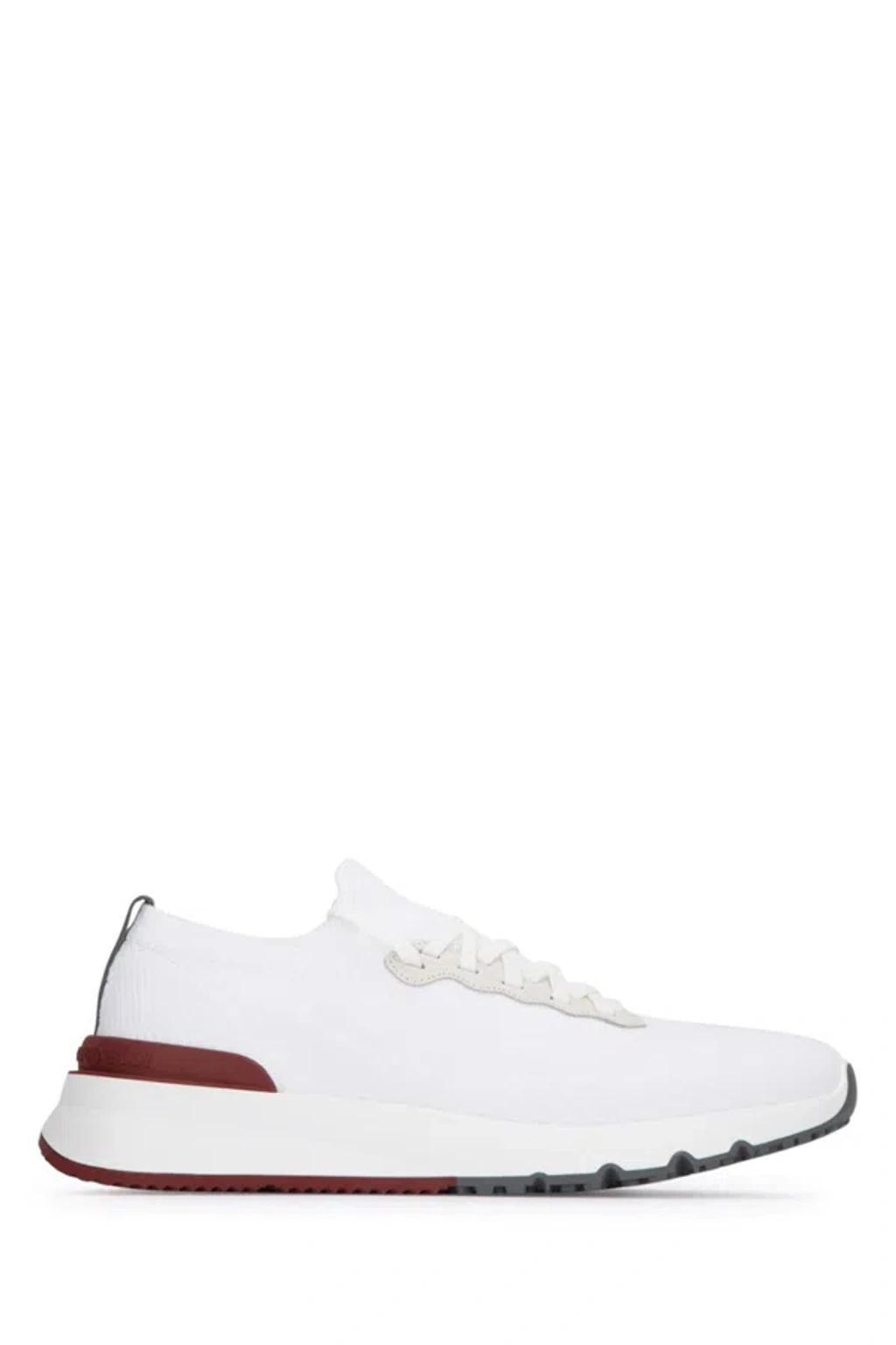 BRUNELLO CUCINELLI Cotton Knit Runners In White Product Image