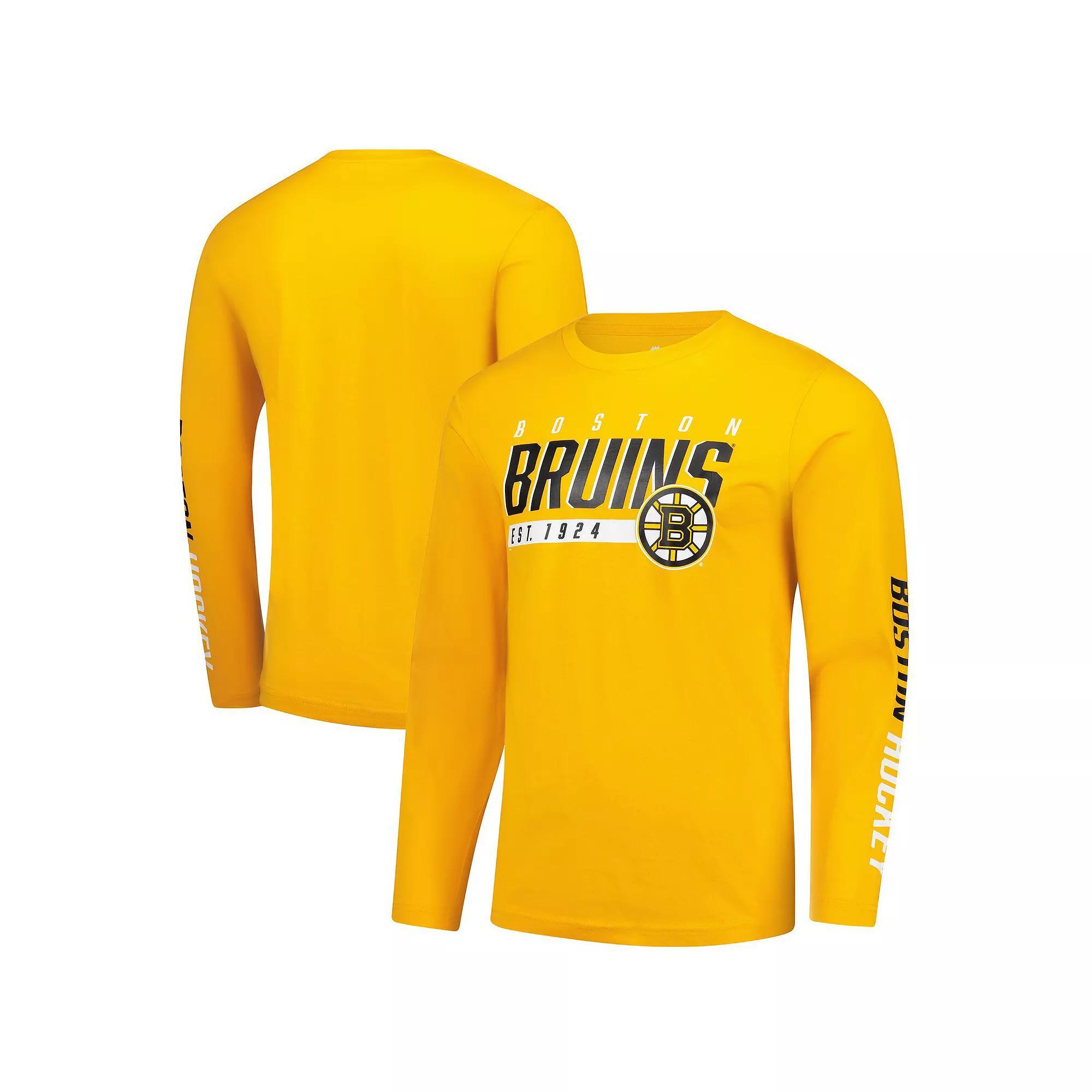 Men's Fanatics  Gold Boston Bruins Long Sleeve T-Shirt, Size: XL Product Image