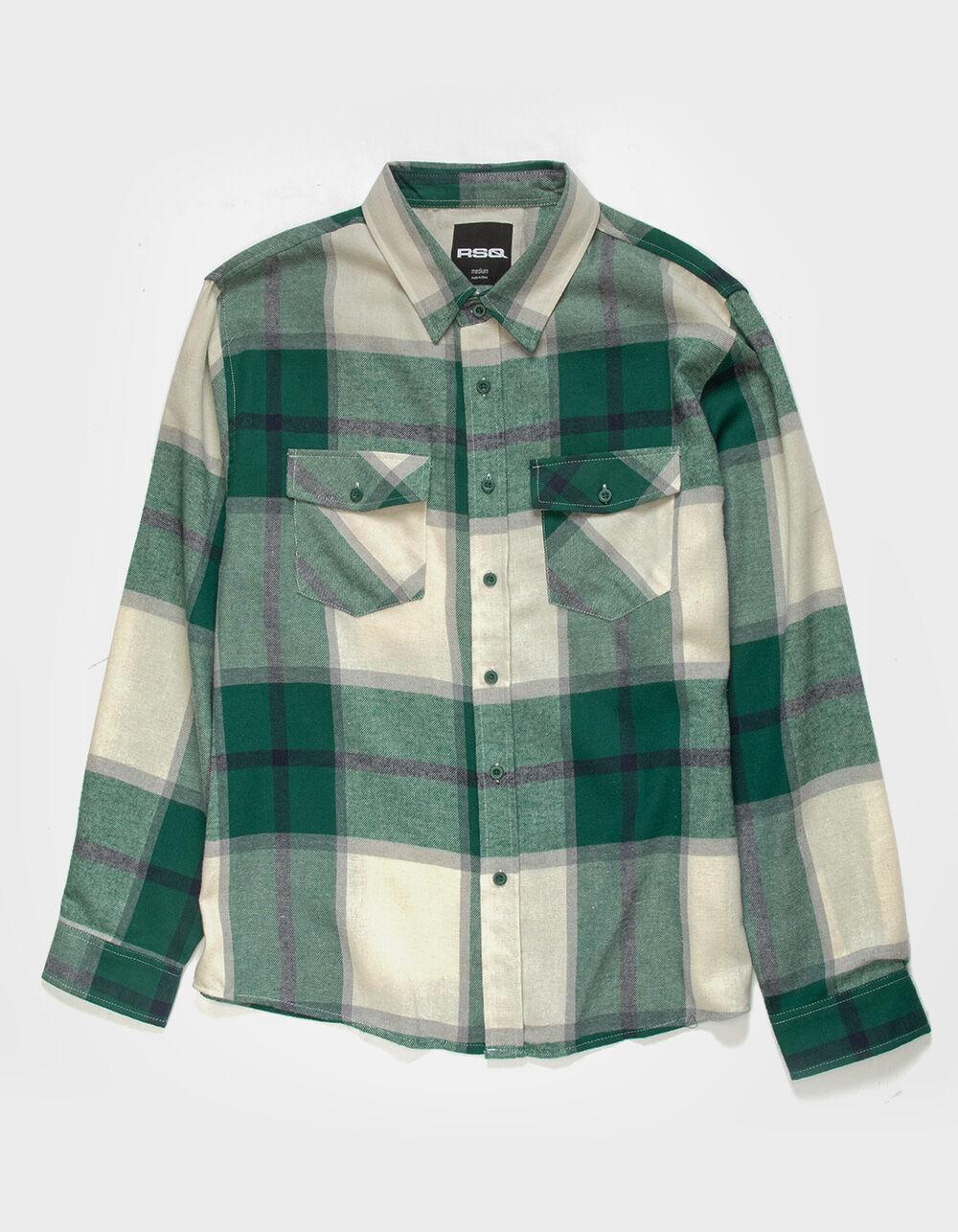 RSQ Mens Plaid Flannel - GREEN Product Image
