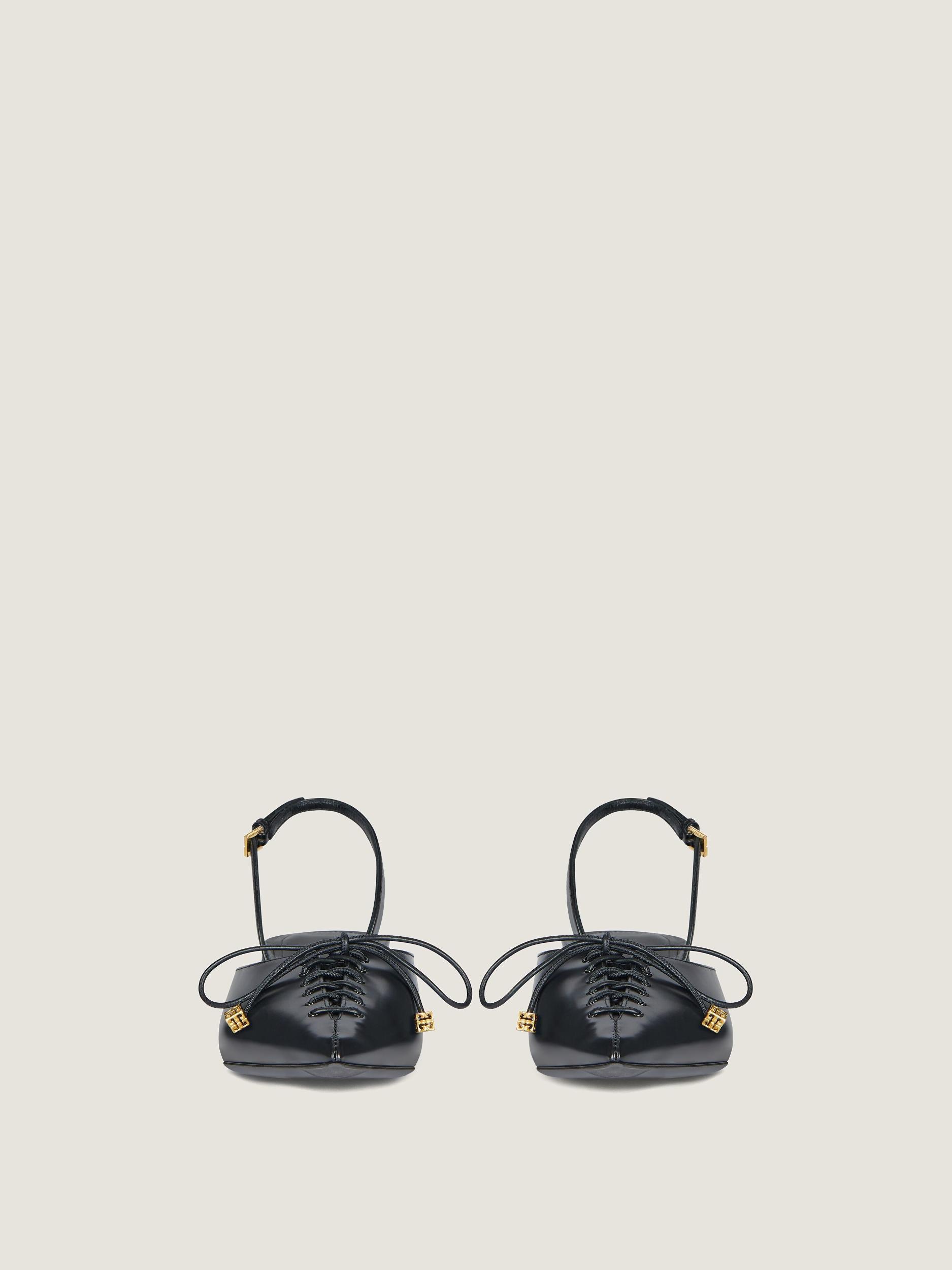 Lace-up slingbacks in leather Product Image