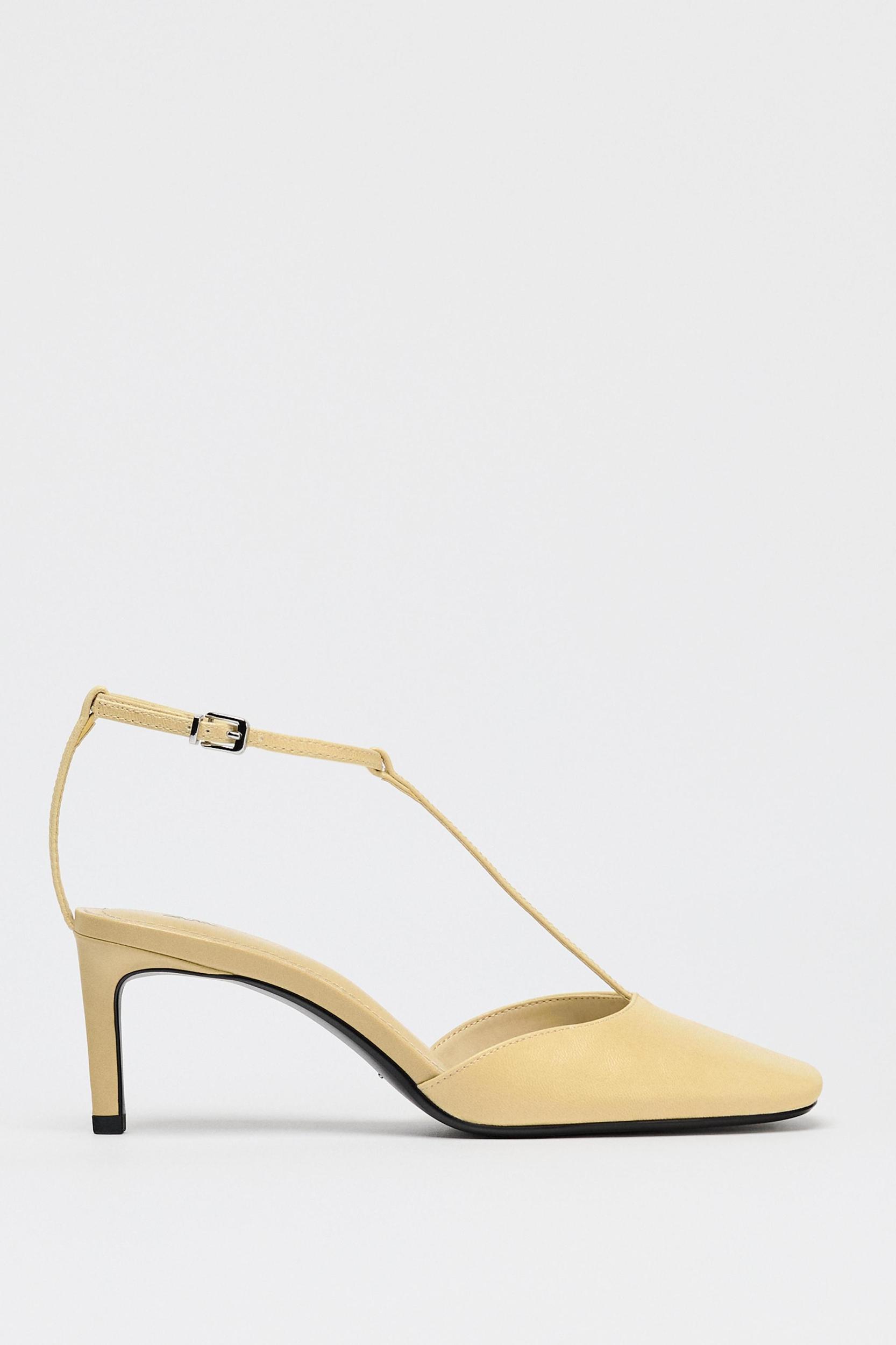 LEATHER SLINGBACK STRAP HEELS Product Image