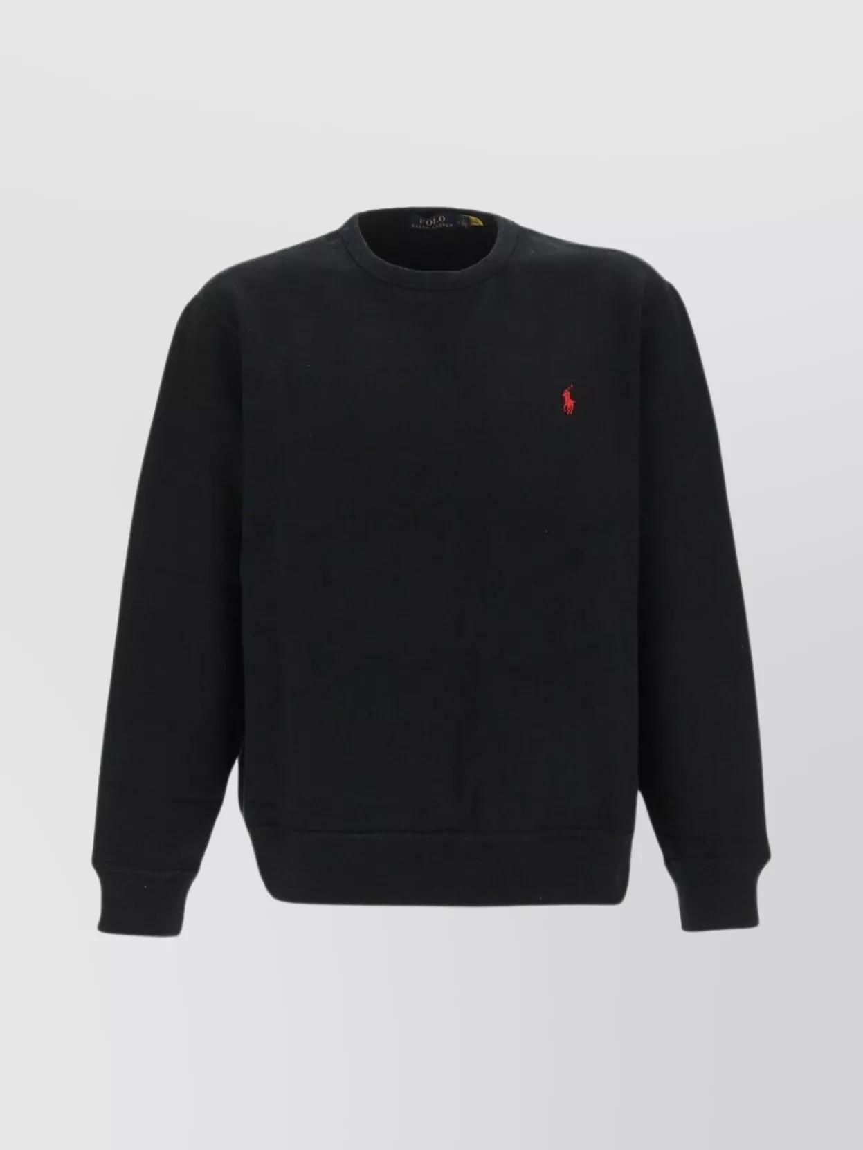 Crew Neck Long Sleeve Knitwear In Black Product Image