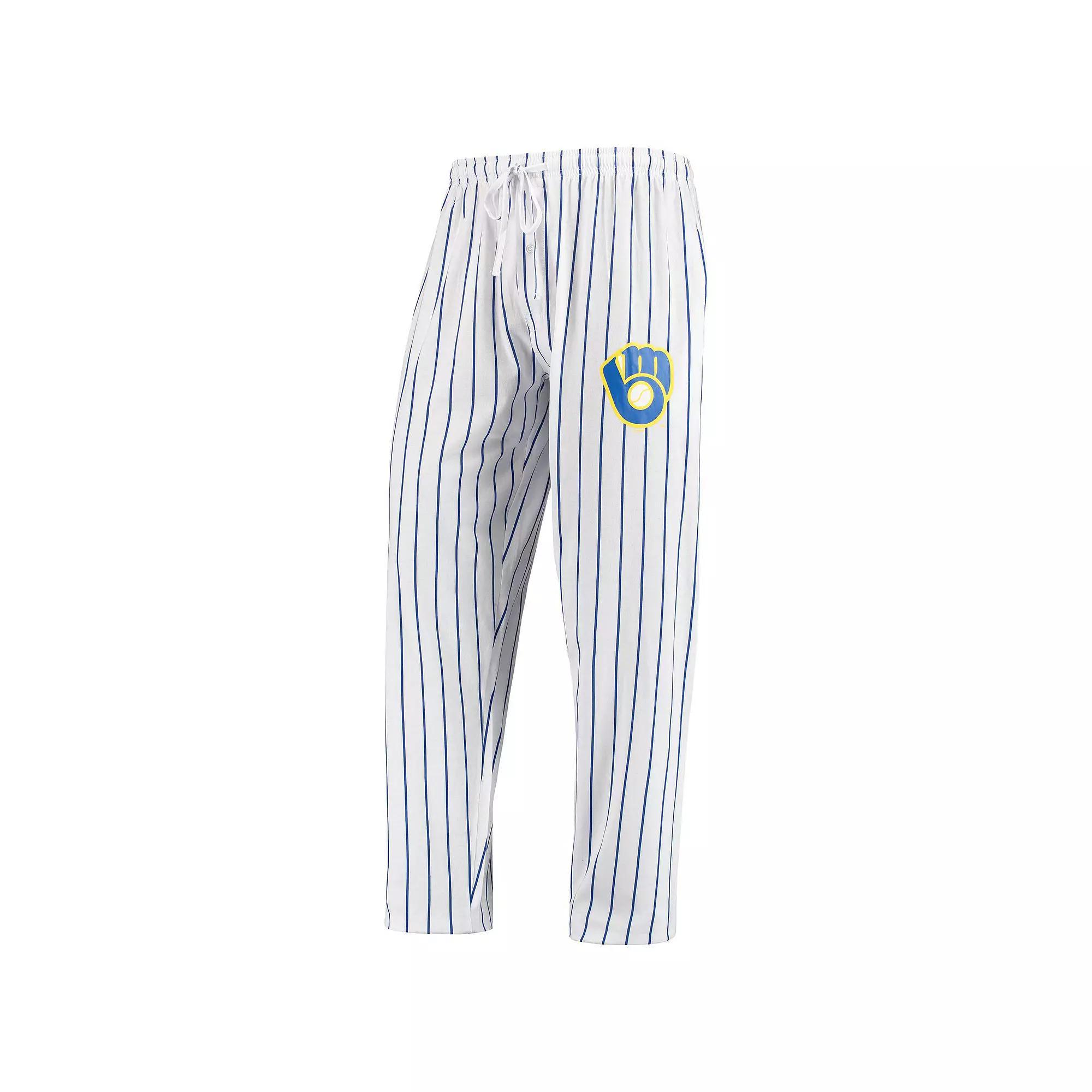 Men's Concepts Sport White/Navy Milwaukee Brewers Vigor Lounge Pant, Size: 3XL Product Image
