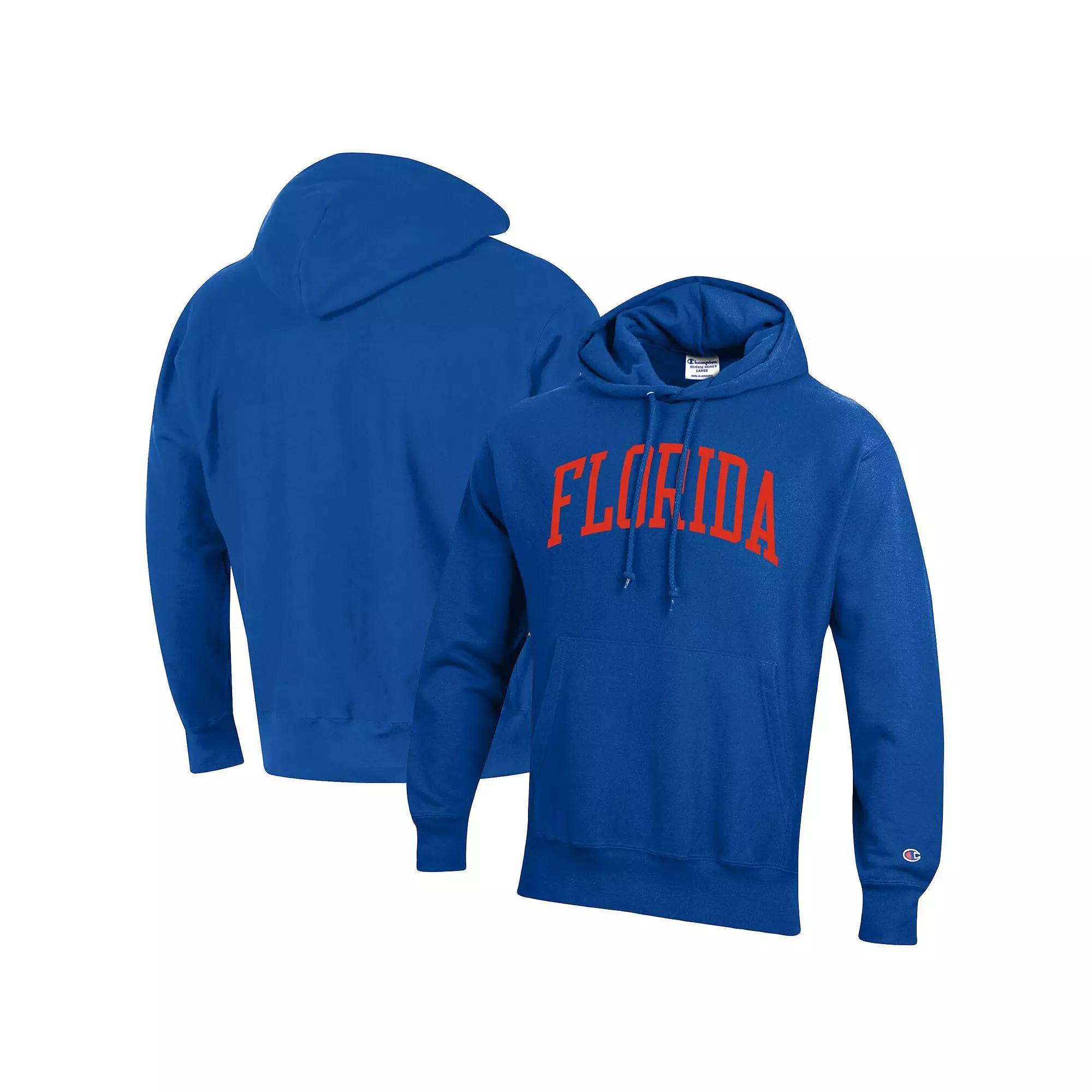 Men's Champion Royal Florida Gators Team Arch Reverse Weave Pullover Hoodie, Size: Medium, Blue Product Image