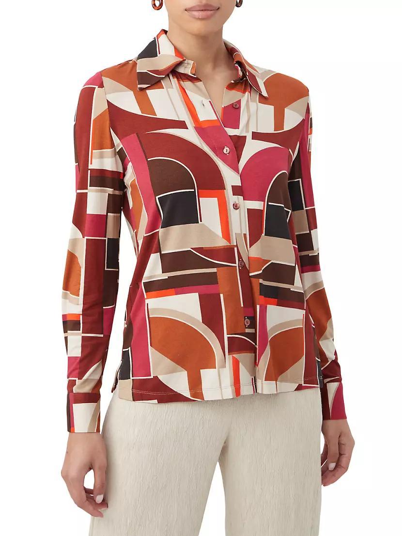 Radio City Geometric Jersey Long-Sleeve Shirt Product Image
