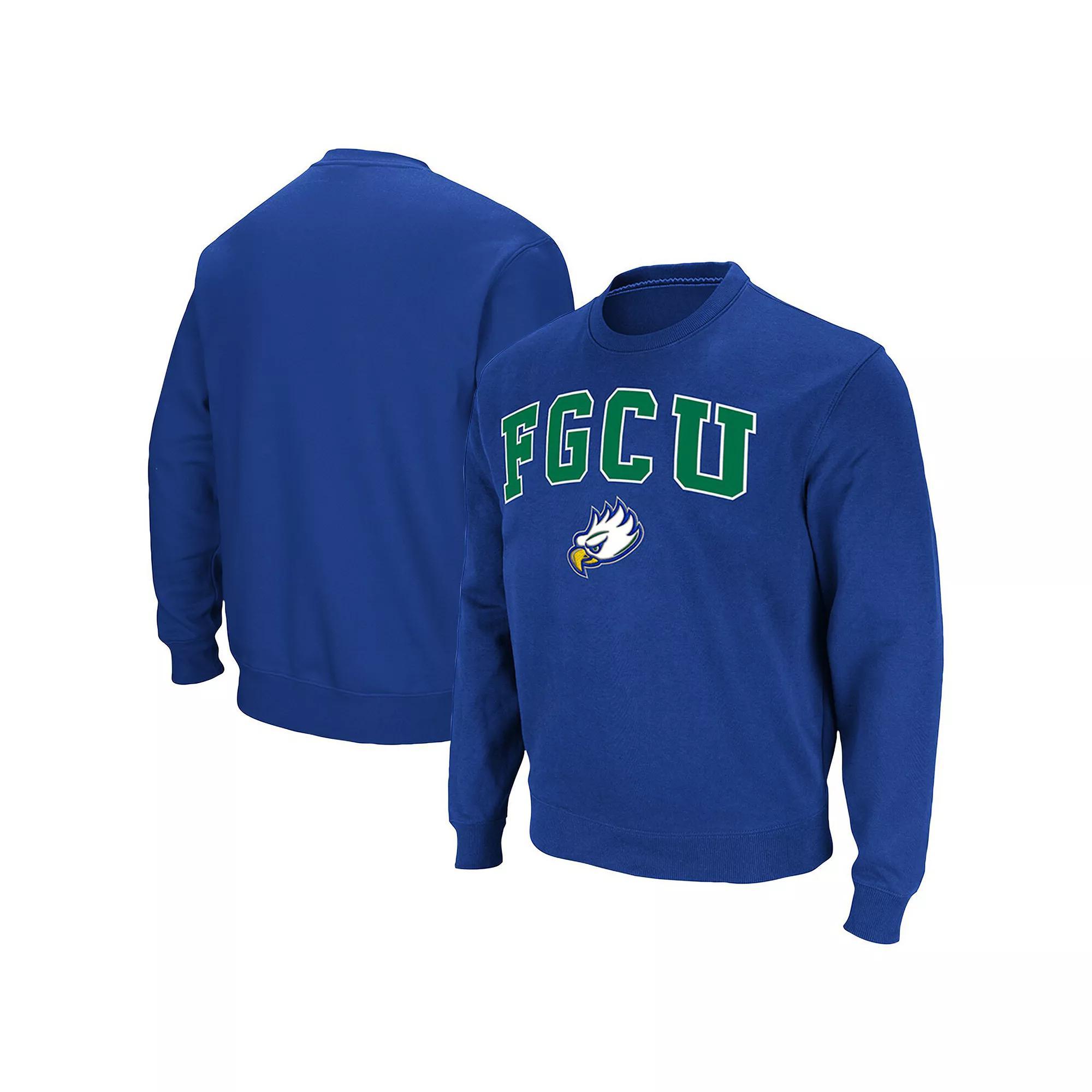 Men's Colosseum Royal Florida Gulf Coast Eagles Arch & Logo Pullover Sweatshirt, Size: 2XL, Nc2 Blue Product Image