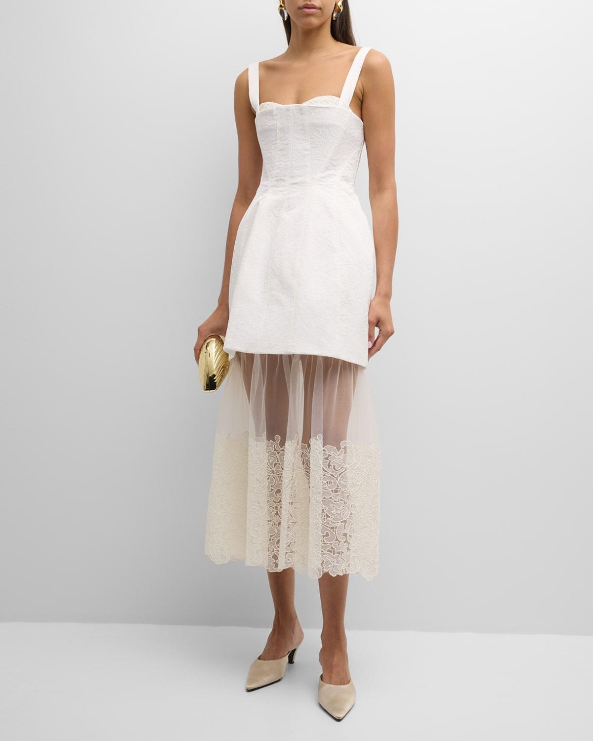 SIMKHAI Callan Bustier Midi Dress Size 0, 2, 8. Product Image