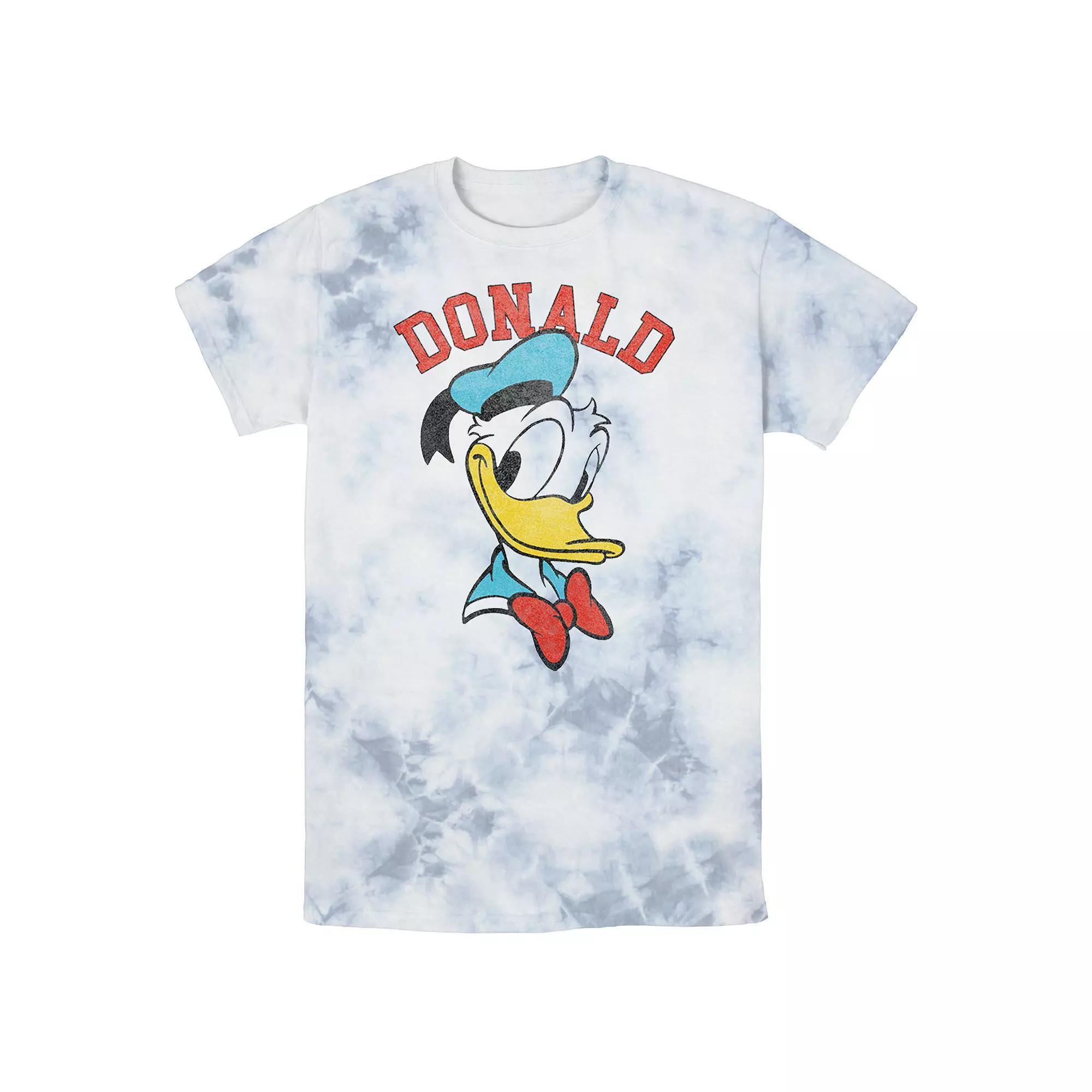 Men's Disney Mickey And Friends Donald Duck Happy Big Face Wash Tee, Size: Large, White Blue Product Image