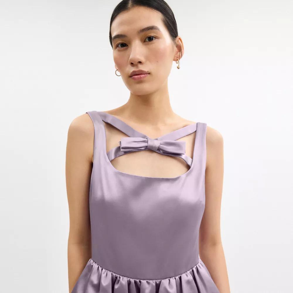 Cross Neck Satin Mini Dress Product Image