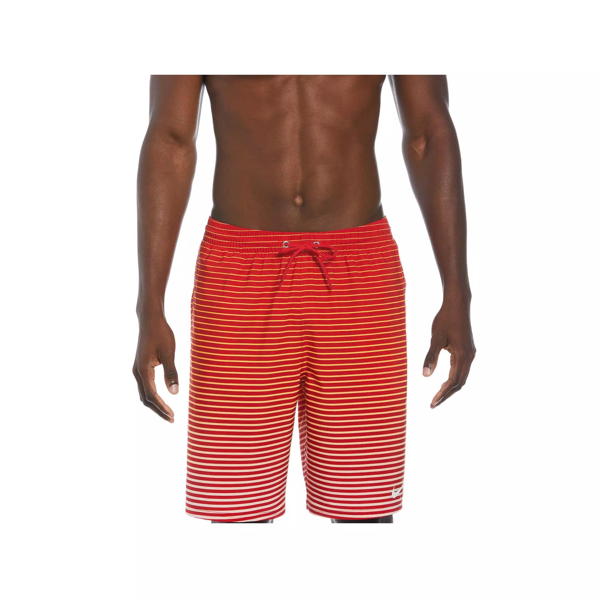 Men's Nike 9-in. Stripe Breaker Swim Trunks, Size: Small, Red Product Image