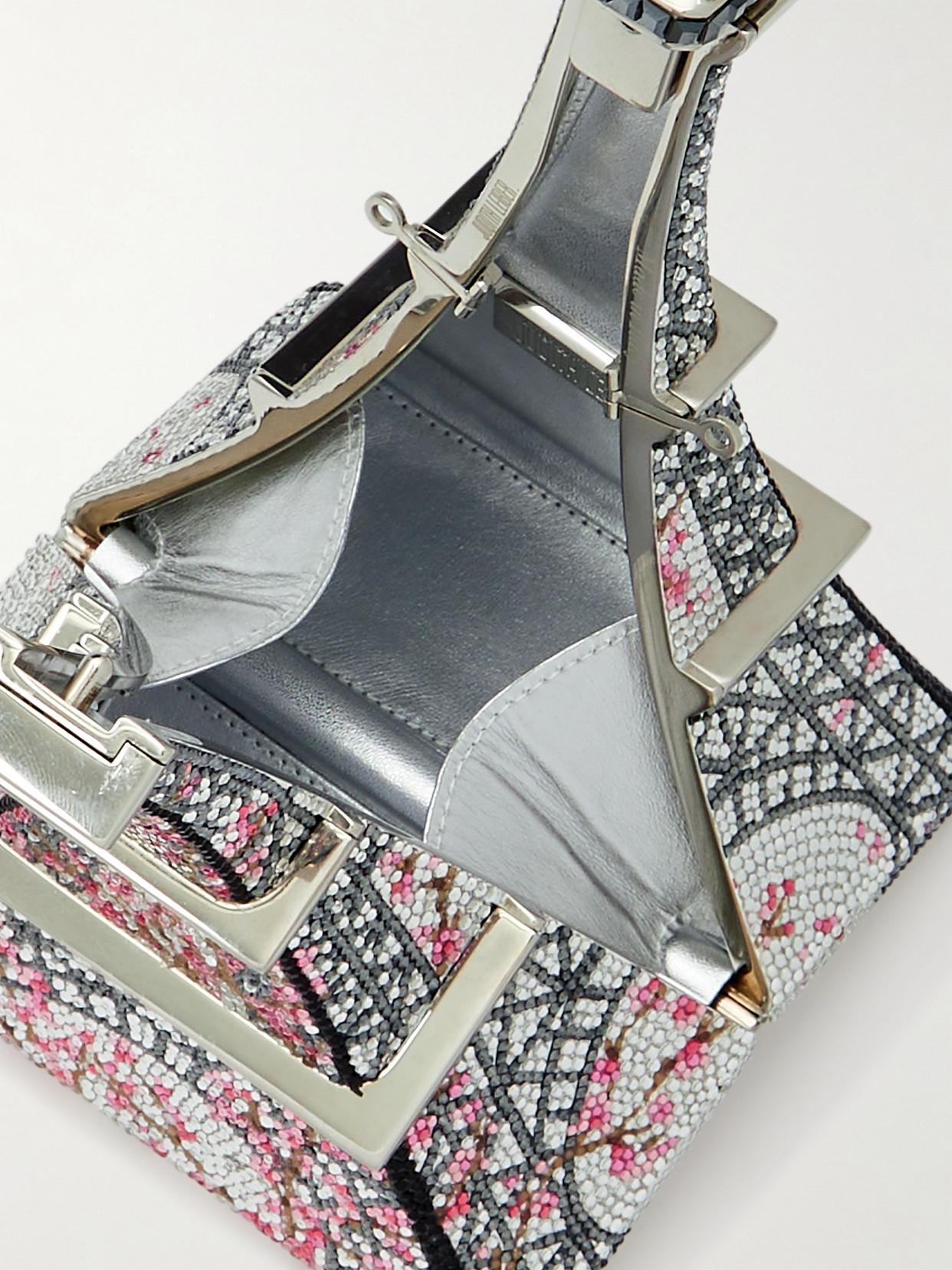 JUDITH LEIBER Eiffel Tower Crystal-embellished Silver-tone Clutch Product Image