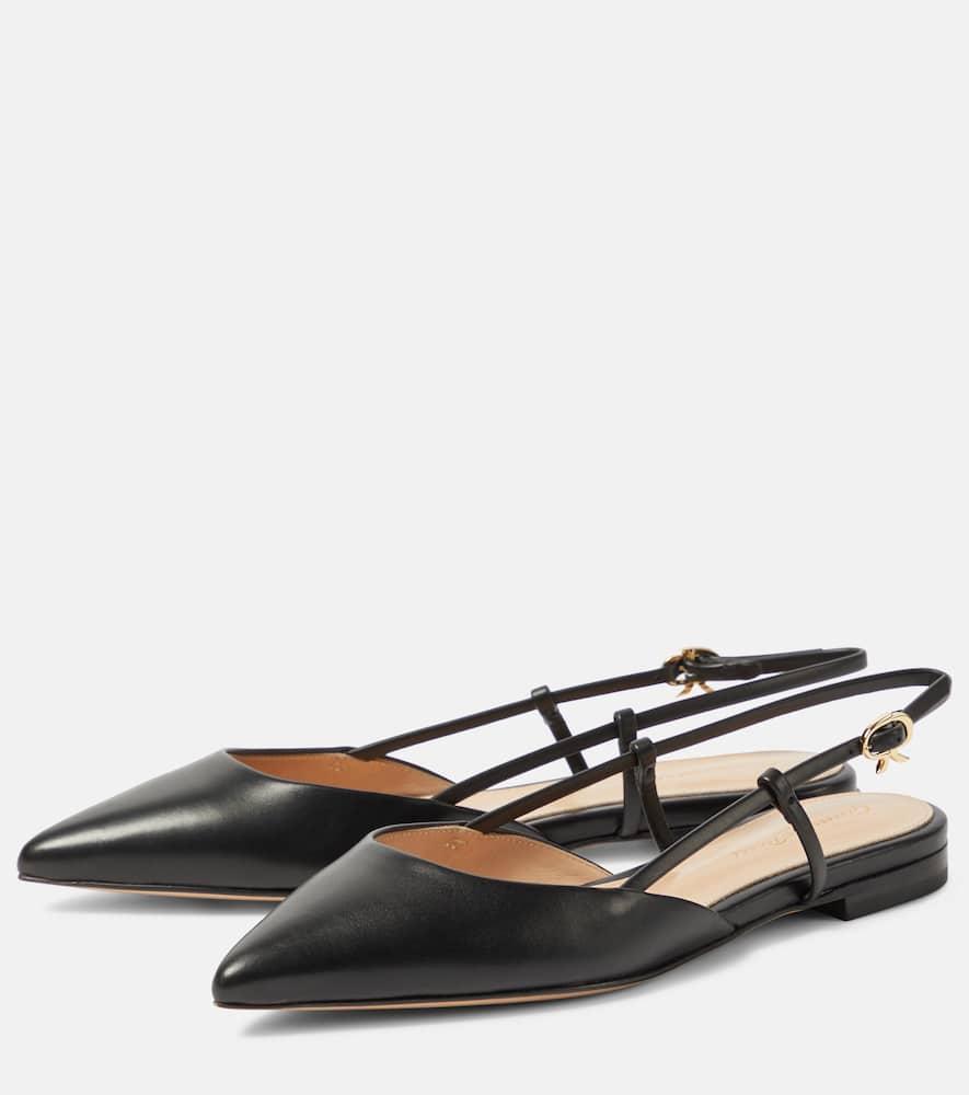 GIANVITO ROSSI Ribbon Sling 05 Flats In Black Product Image