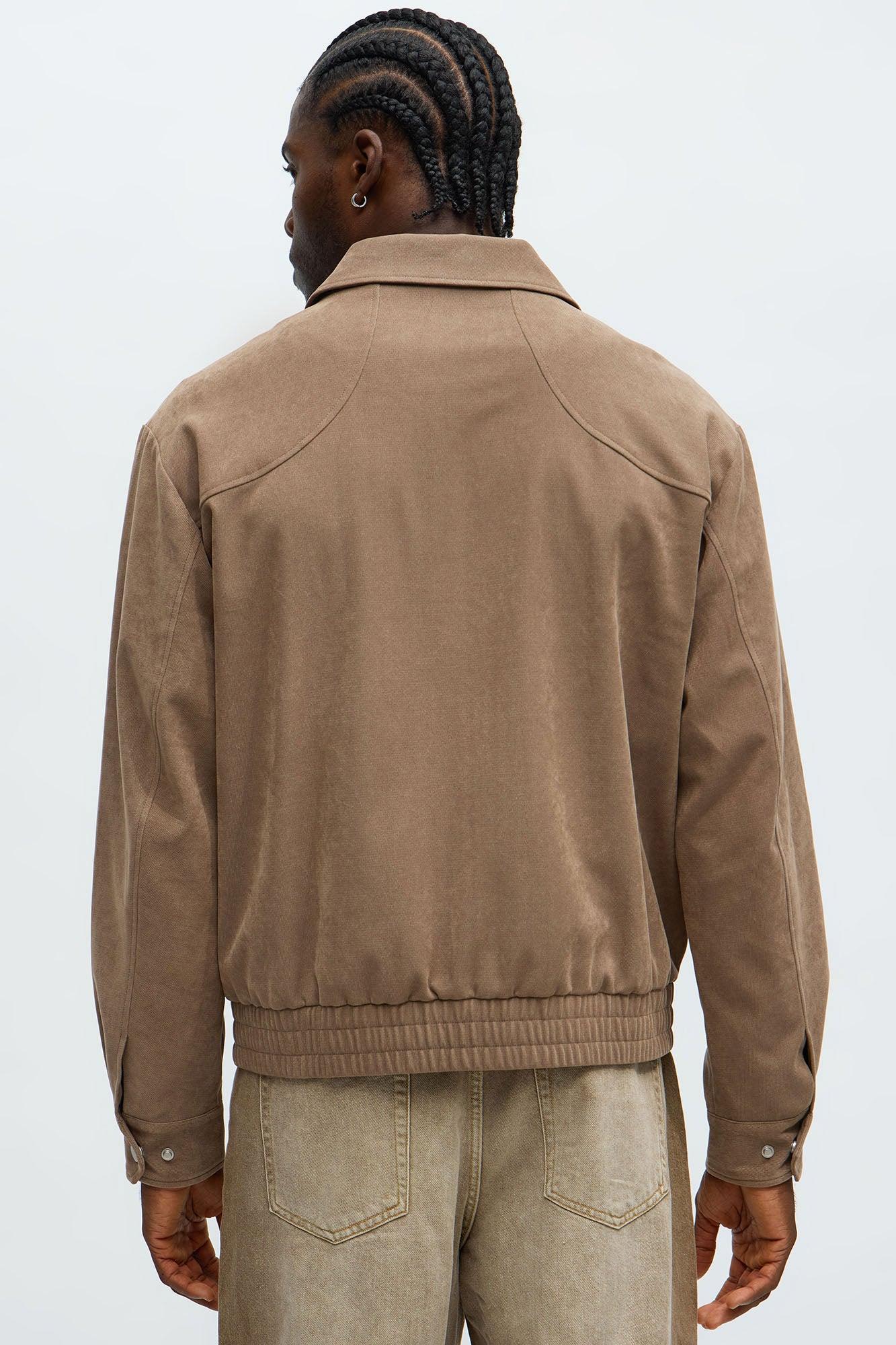 Side Street Paneled Bomber Jacket - Brown Product Image