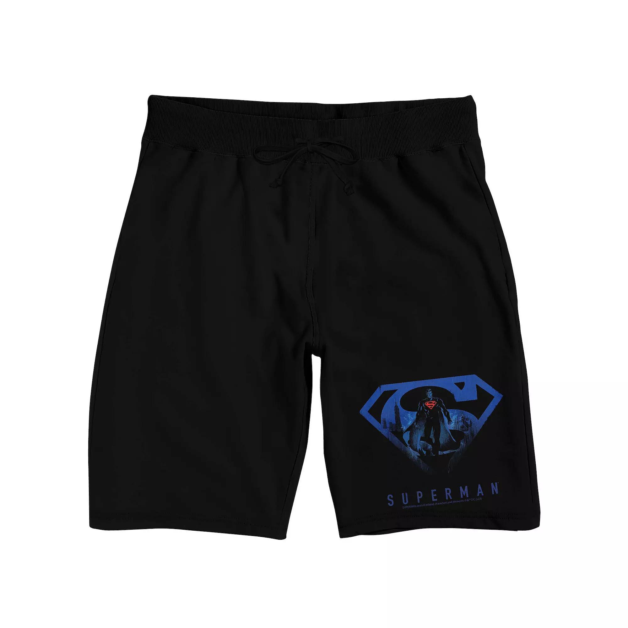 Men's Superman Classic Logo Sleep Shorts, Size: XXL, Black Product Image