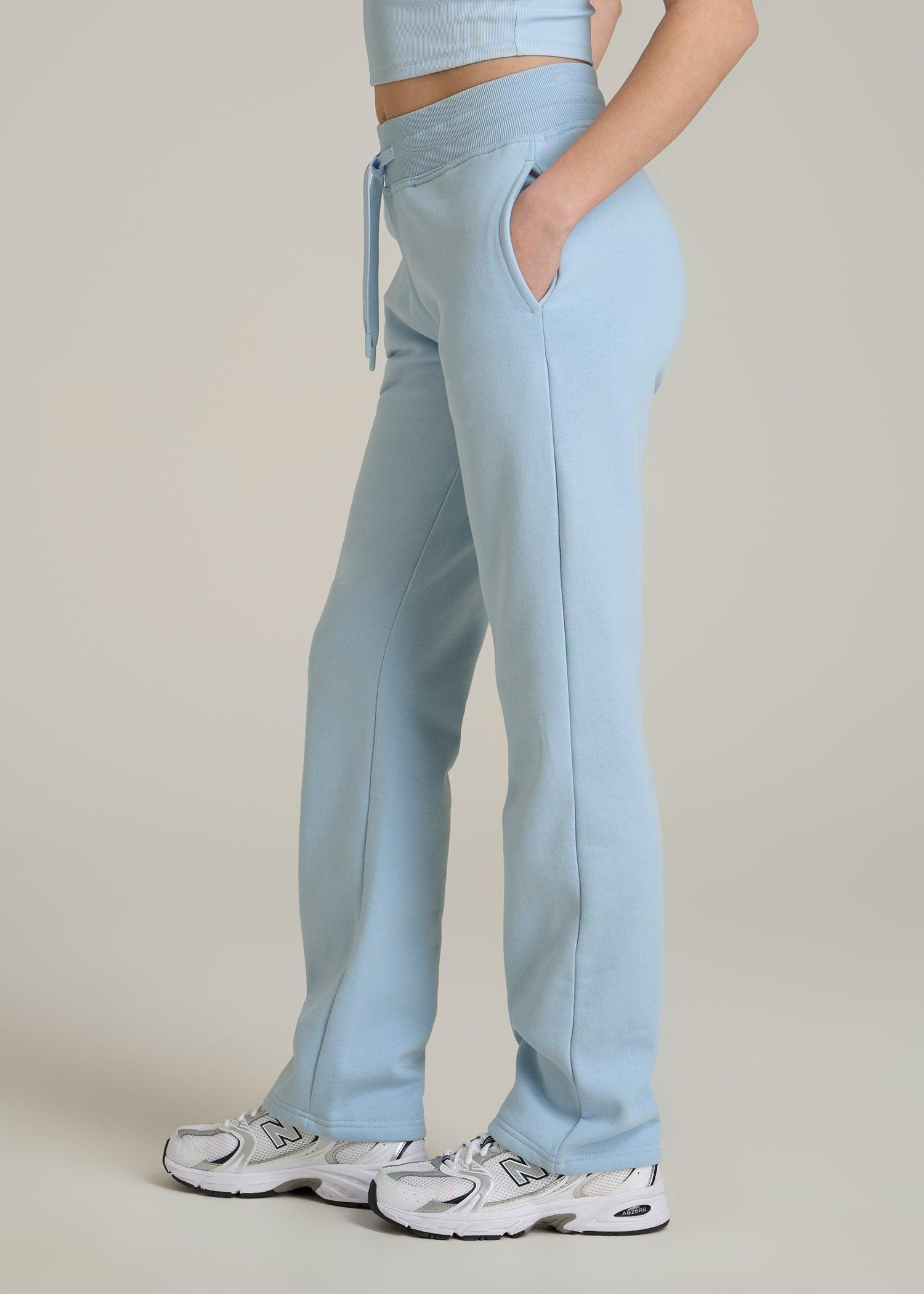 Wearever Fleece Open-Bottom Sweatpants for Tall Women in Ice Blue Product Image