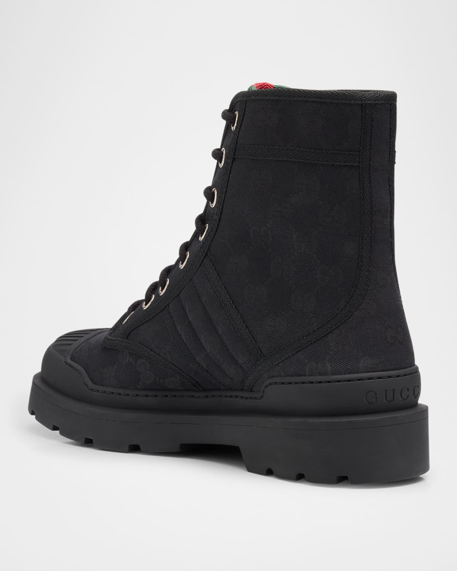 Men's Sherlin GG Canvas Lace-Up Boots Product Image