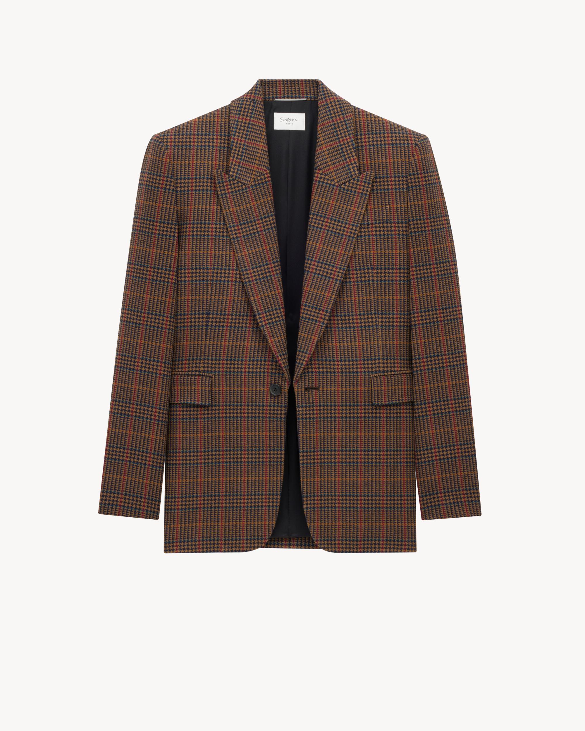 jacket in prince of wales wool Product Image
